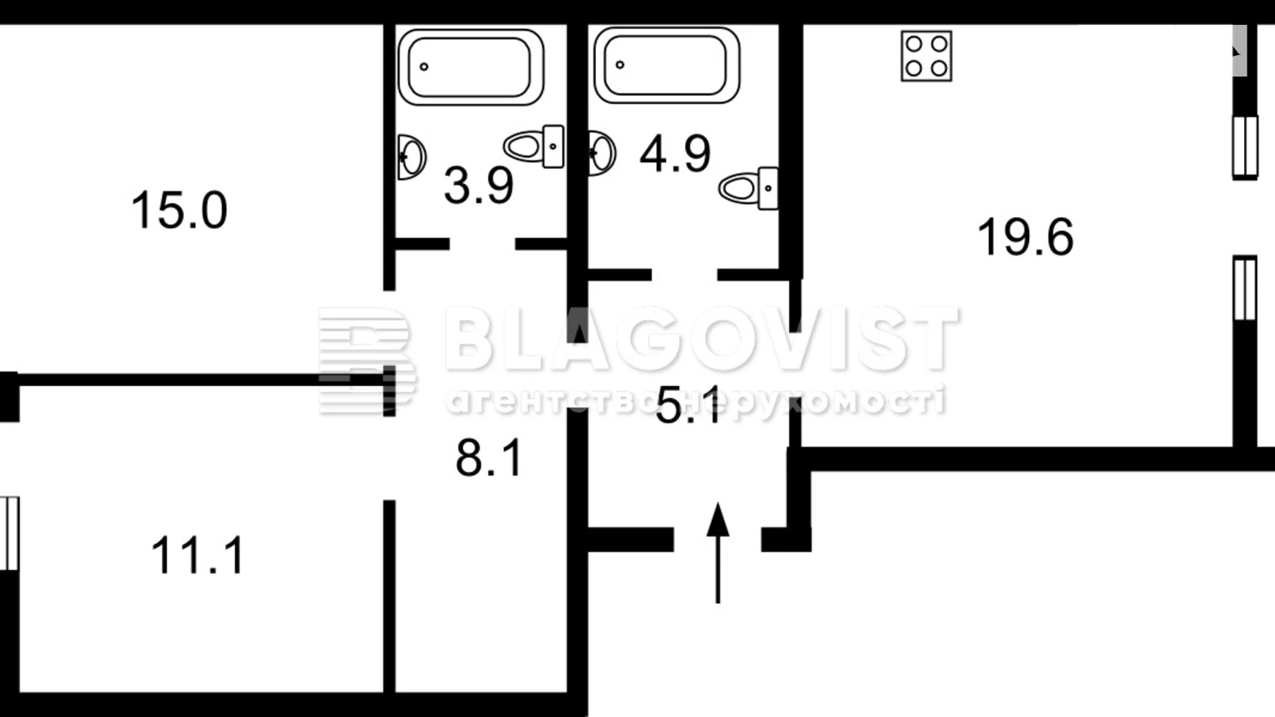 Продается 2-комнатная квартира 77 кв. м в Киеве, ул. Метрологическая, 62 - фото 4