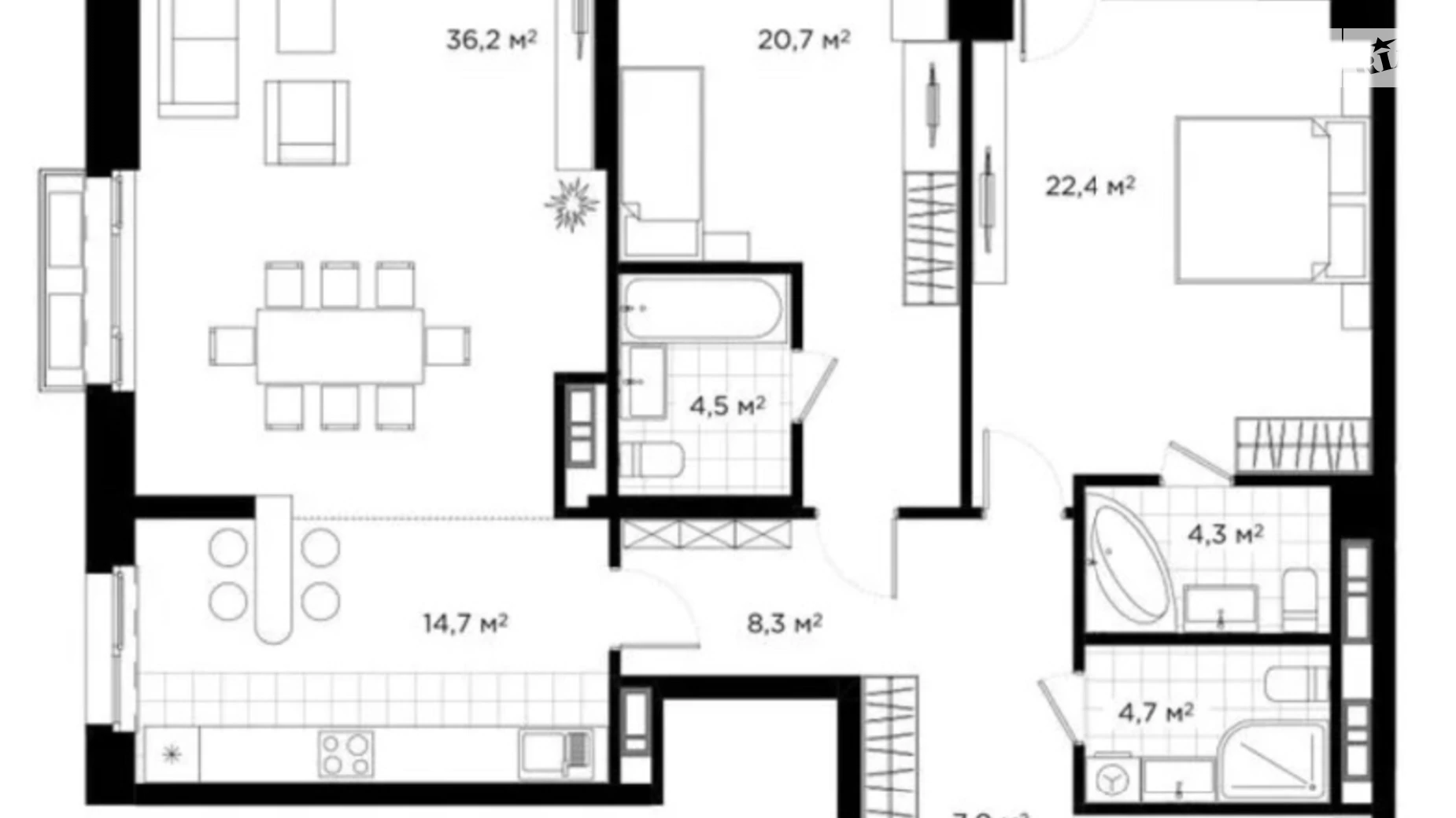 Продается 3-комнатная квартира 135 кв. м в Киеве, ул. Коновальца Евгения, 19 - фото 3