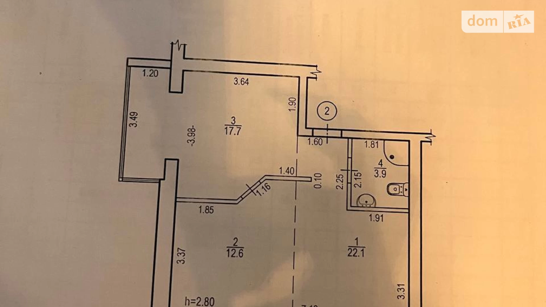 Продається 2-кімнатна квартира 58 кв. м у Дніпрі, вул. Набережна Перемоги, 62А