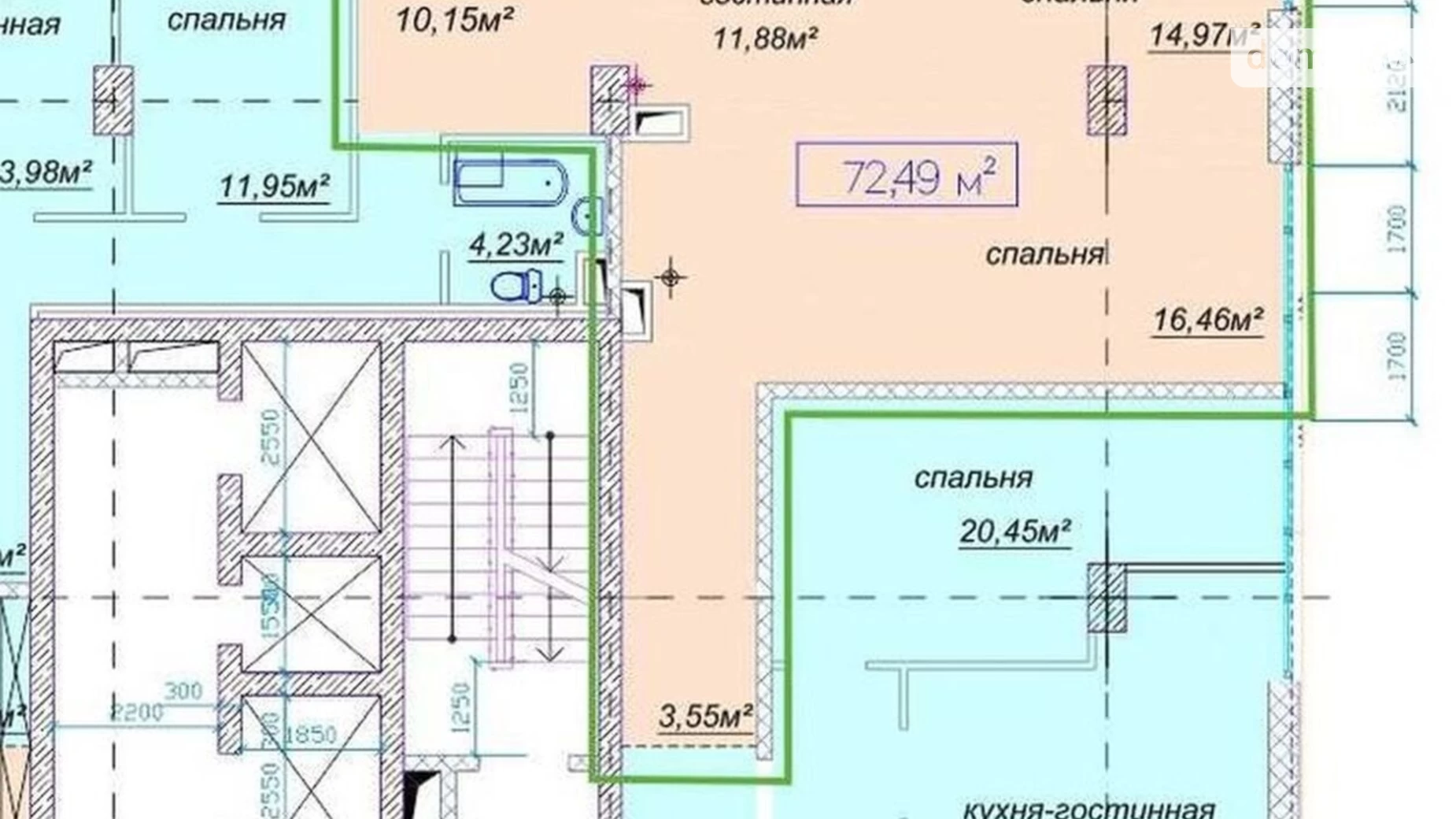 Продается 4-комнатная квартира 72 кв. м в Днепре, ул. Европейская, 9А