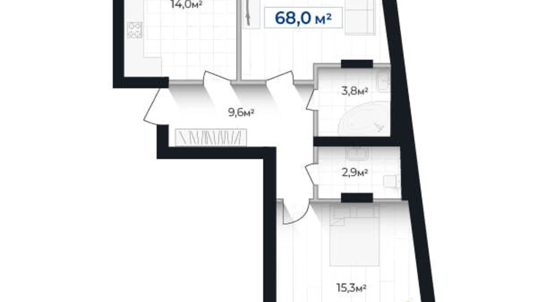 Продается 2-комнатная квартира 68 кв. м в Ивано-Франковске, ул. Надречная