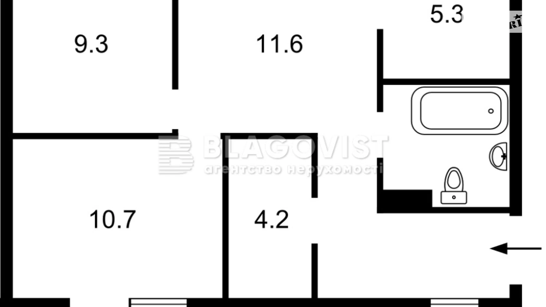 Продается 2-комнатная квартира 54 кв. м в Киеве, ул. Саксаганского, 89Б