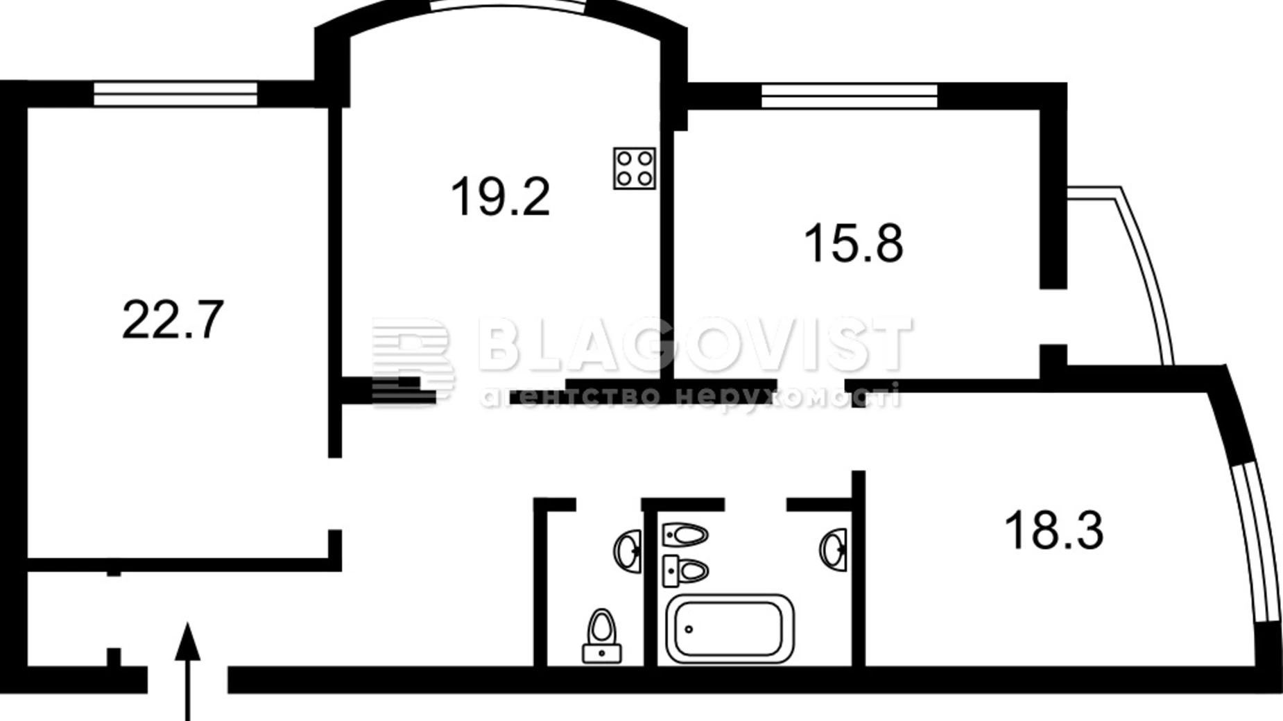 Продається 3-кімнатна квартира 103 кв. м у Києві, просп. Лобановського, 126Г