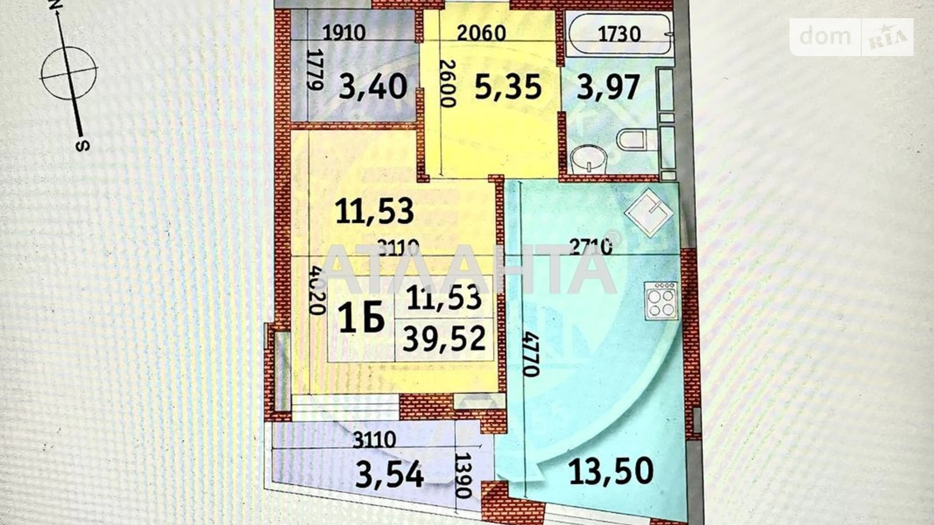 Продается 1-комнатная квартира 39.6 кв. м в Киеве, ул. Богатырская, 7