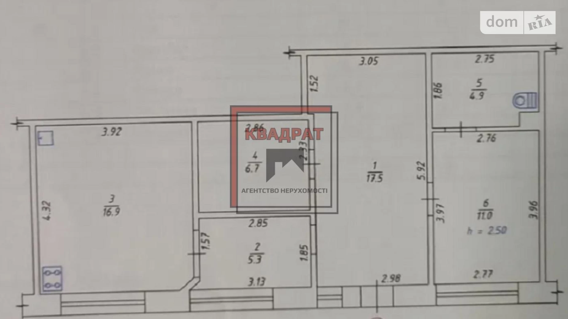 Продается 3-комнатная квартира 62 кв. м в Полтаве, ул. Шевченко