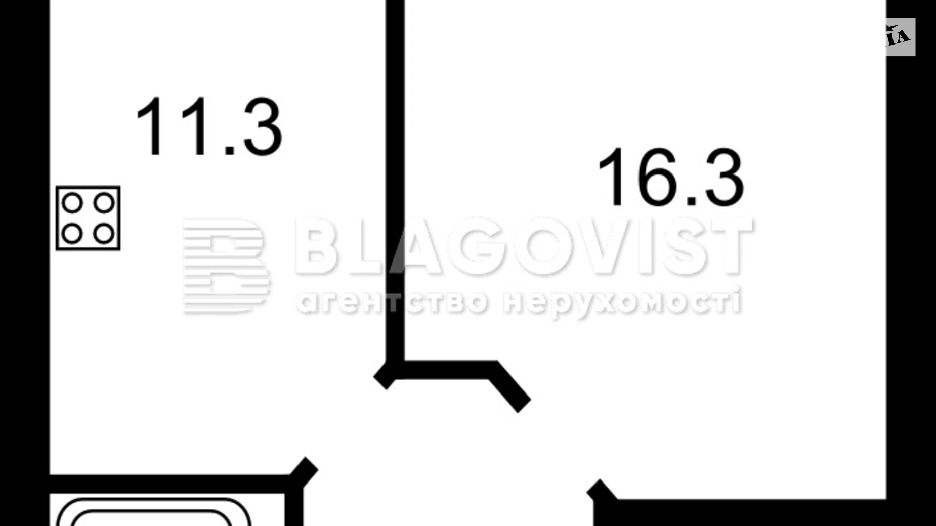 Продається 1-кімнатна квартира 41 кв. м у Києві, вул. Бориспільська, 25А