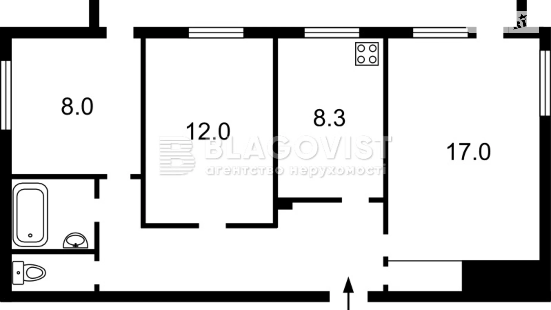 Продается 3-комнатная квартира 67.4 кв. м в Киеве, ул. Новопироговская, 25/2