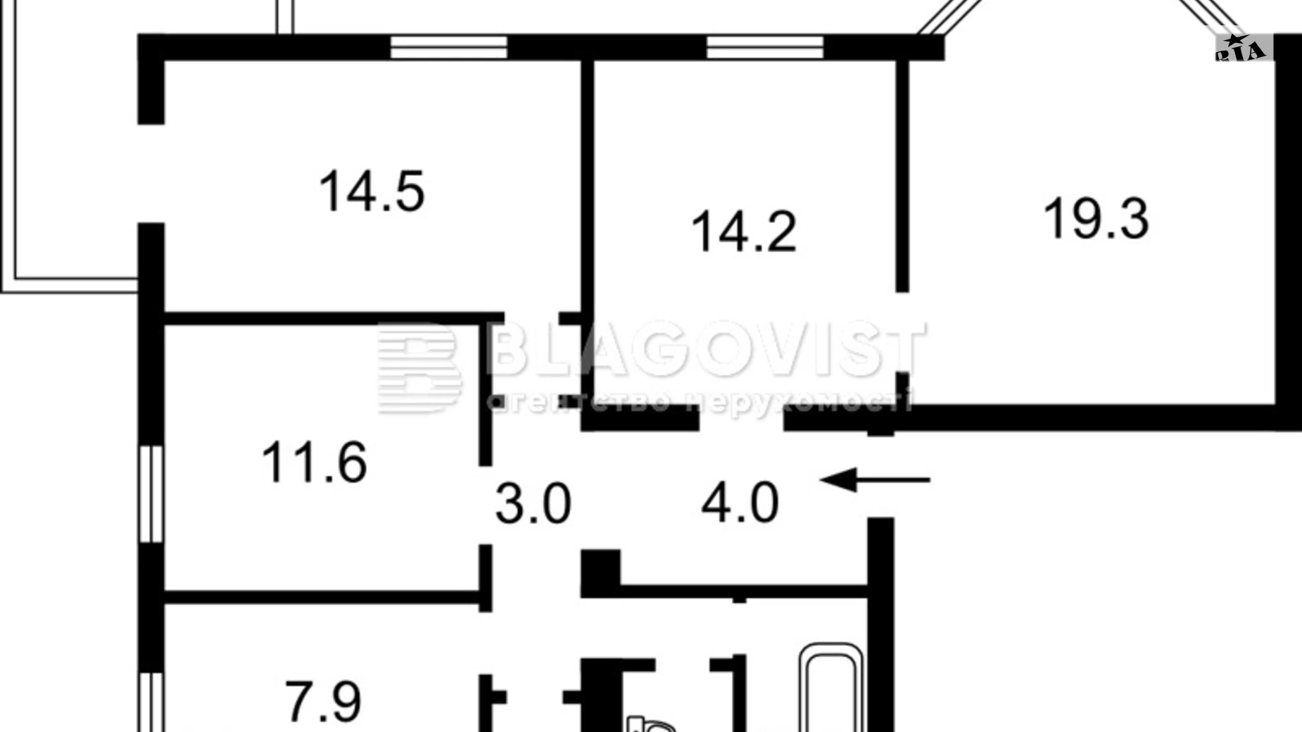 Продается 3-комнатная квартира 85 кв. м в Киеве, бул. Тараса Шевченко, 58