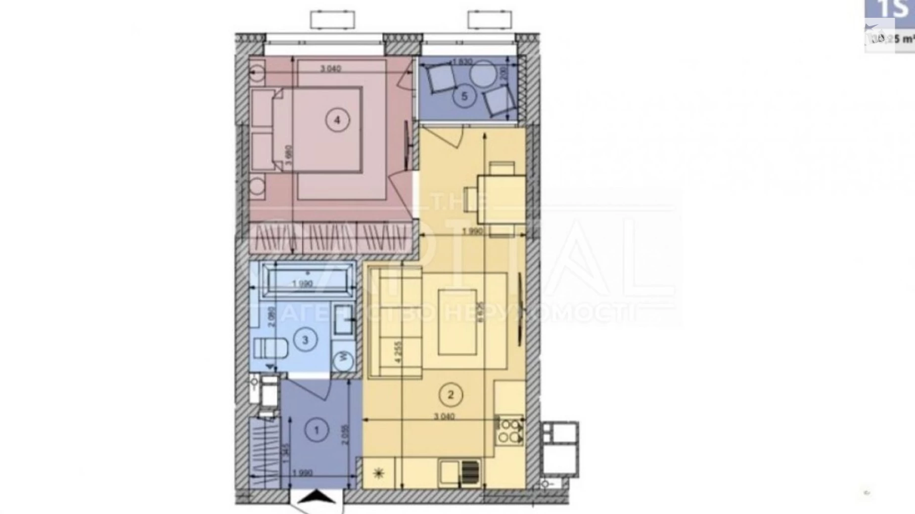 Продается 1-комнатная квартира 40 кв. м в Киеве, ул. Васильковская, 1