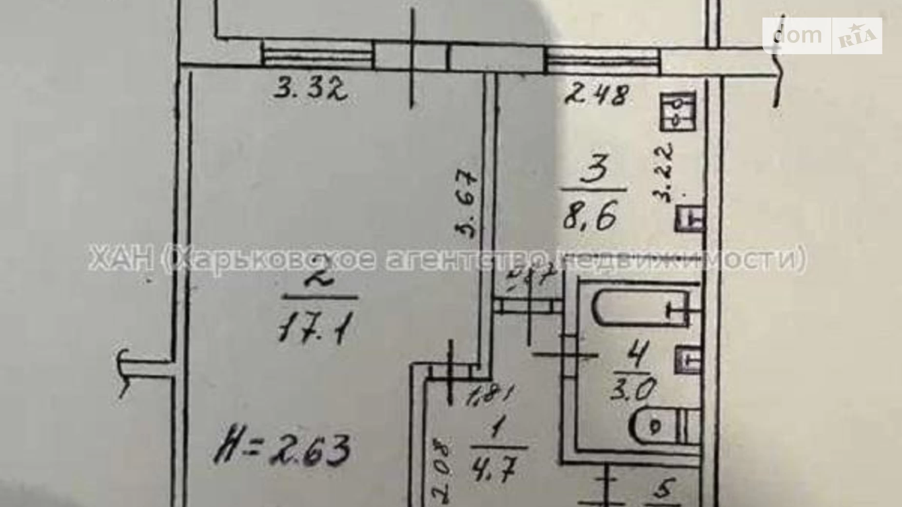 Продається 1-кімнатна квартира 39 кв. м у Харкові, вул. Сергія Грицевця