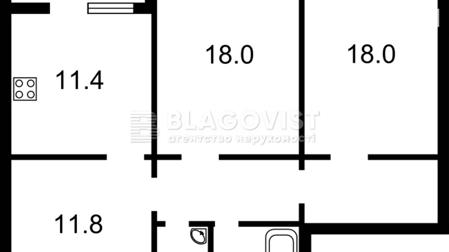 Продается 2-комнатная квартира 79 кв. м в Киеве, пер. Балтийский, 3