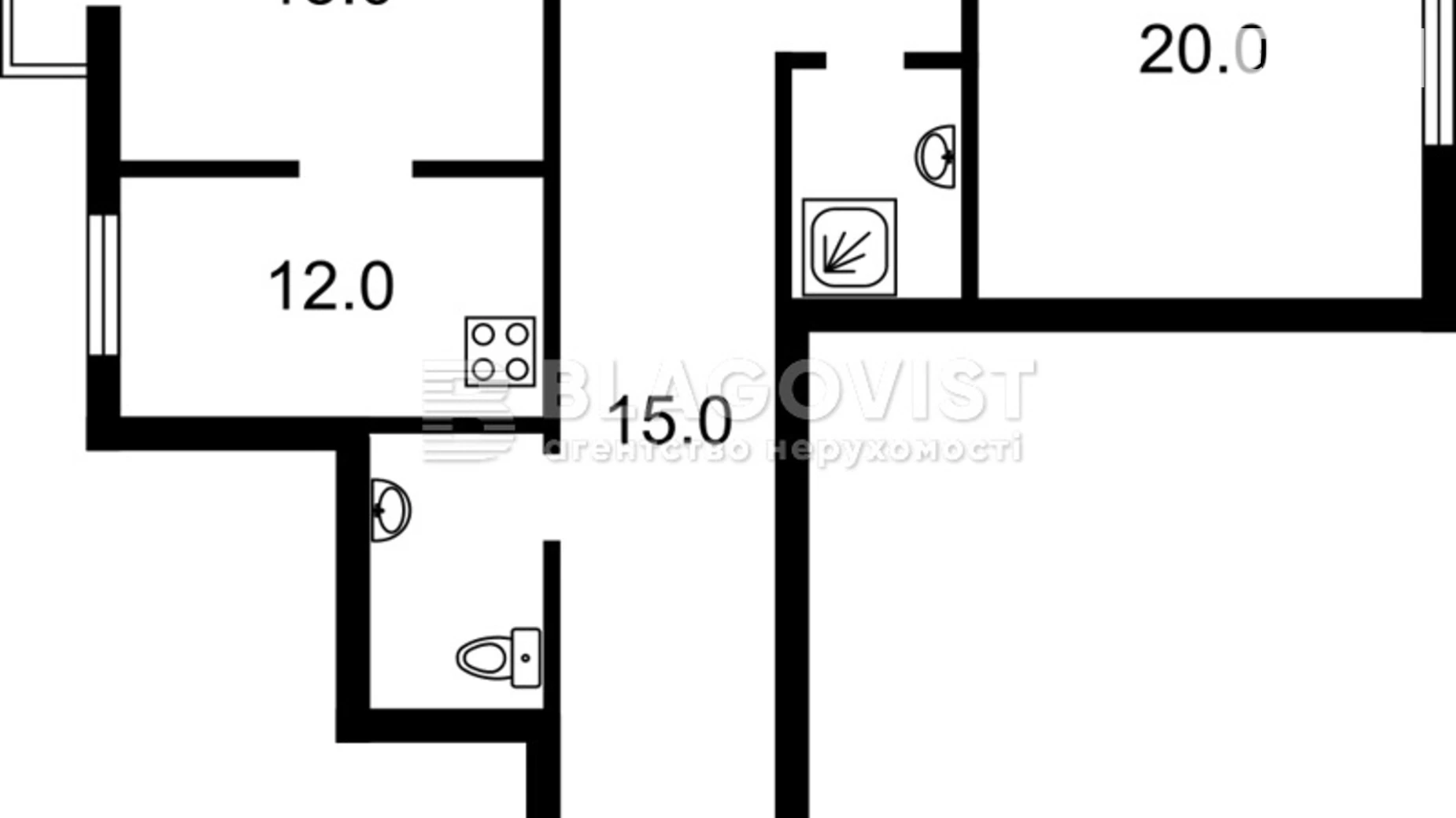 Продається 2-кімнатна квартира 75 кв. м у Києві, вул. Басейна, 5А