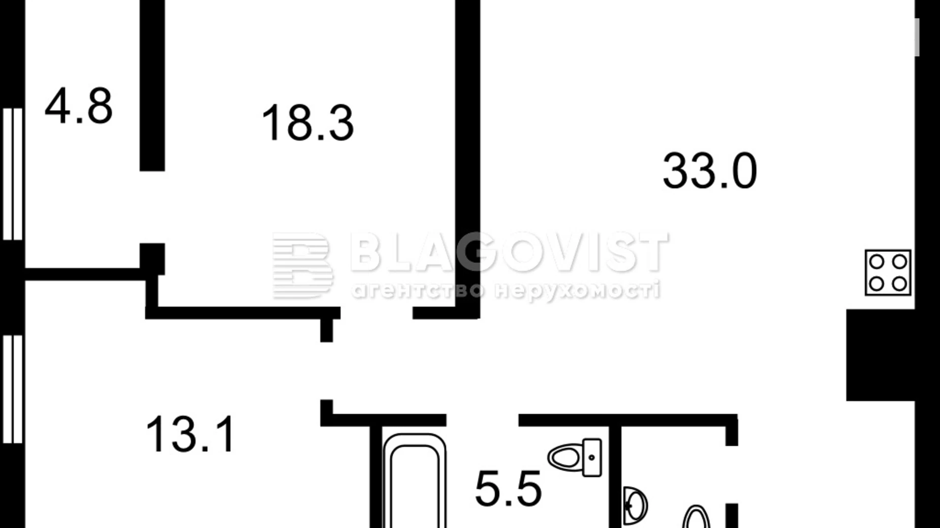 Продається 2-кімнатна квартира 85 кв. м у Києві, вул. Митрополита Василя Липківського(Урицького), 38