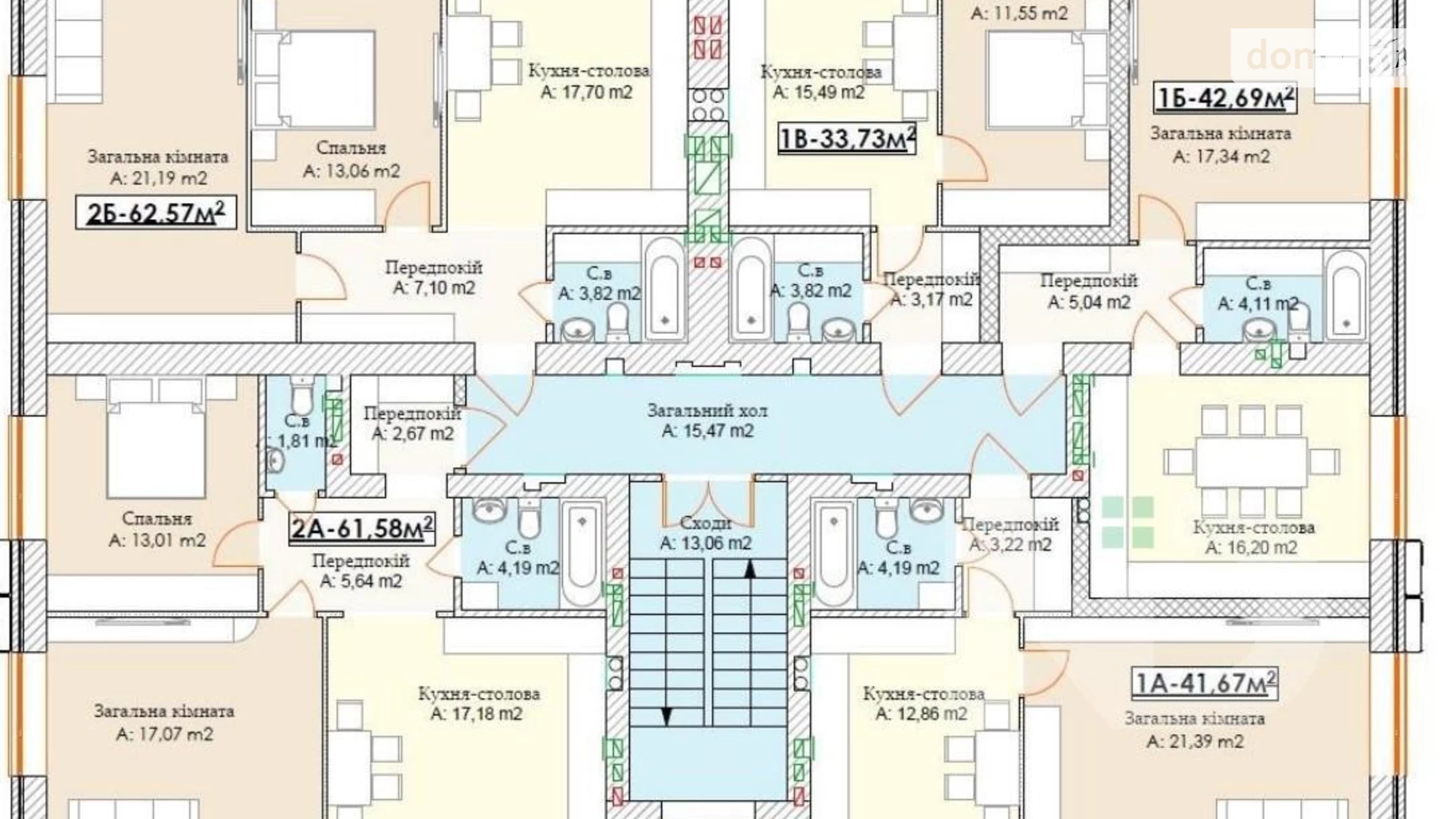 Продается 2-комнатная квартира 61.4 кв. м в Ирпене, ул. Рыльского, 5/1