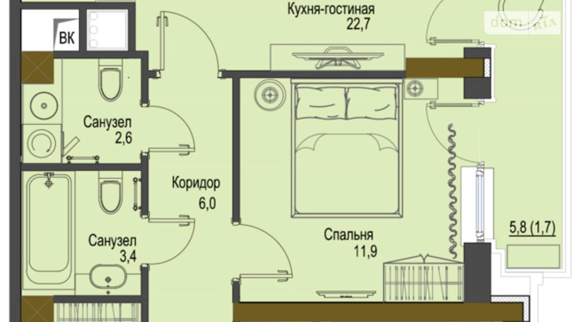 Продается 2-комнатная квартира 62 кв. м в Одессе, бул. Французский, 3 - фото 3