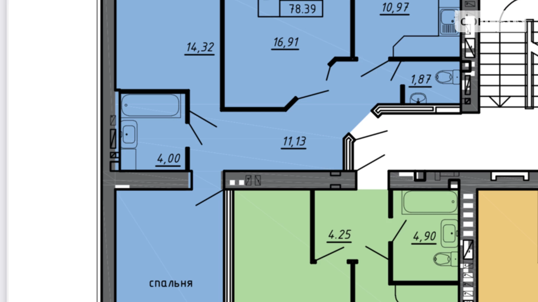 Продается 3-комнатная квартира 78 кв. м в Байковцах, пер. Дубовецкий - фото 5