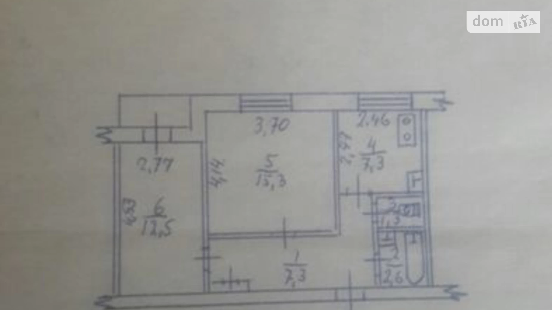 Продається 2-кімнатна квартира 49.2 кв. м у Дніпрі, вул. 20-річчя Перемоги, 25