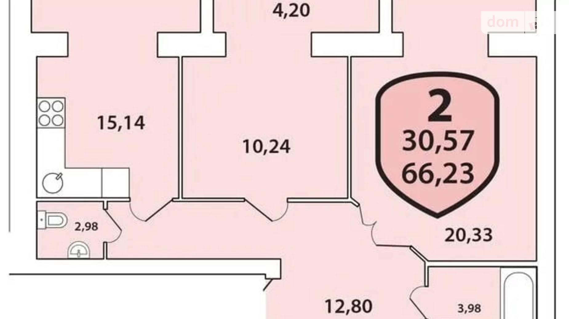 Продается 2-комнатная квартира 66 кв. м в Хмельницком, Старокостянтиновское шоссе - фото 2