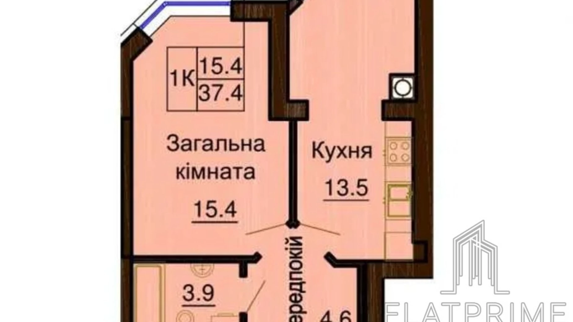 Продається 1-кімнатна квартира 37.5 кв. м у Софіївській Борщагівці, вул. Зелена, 12А - фото 2