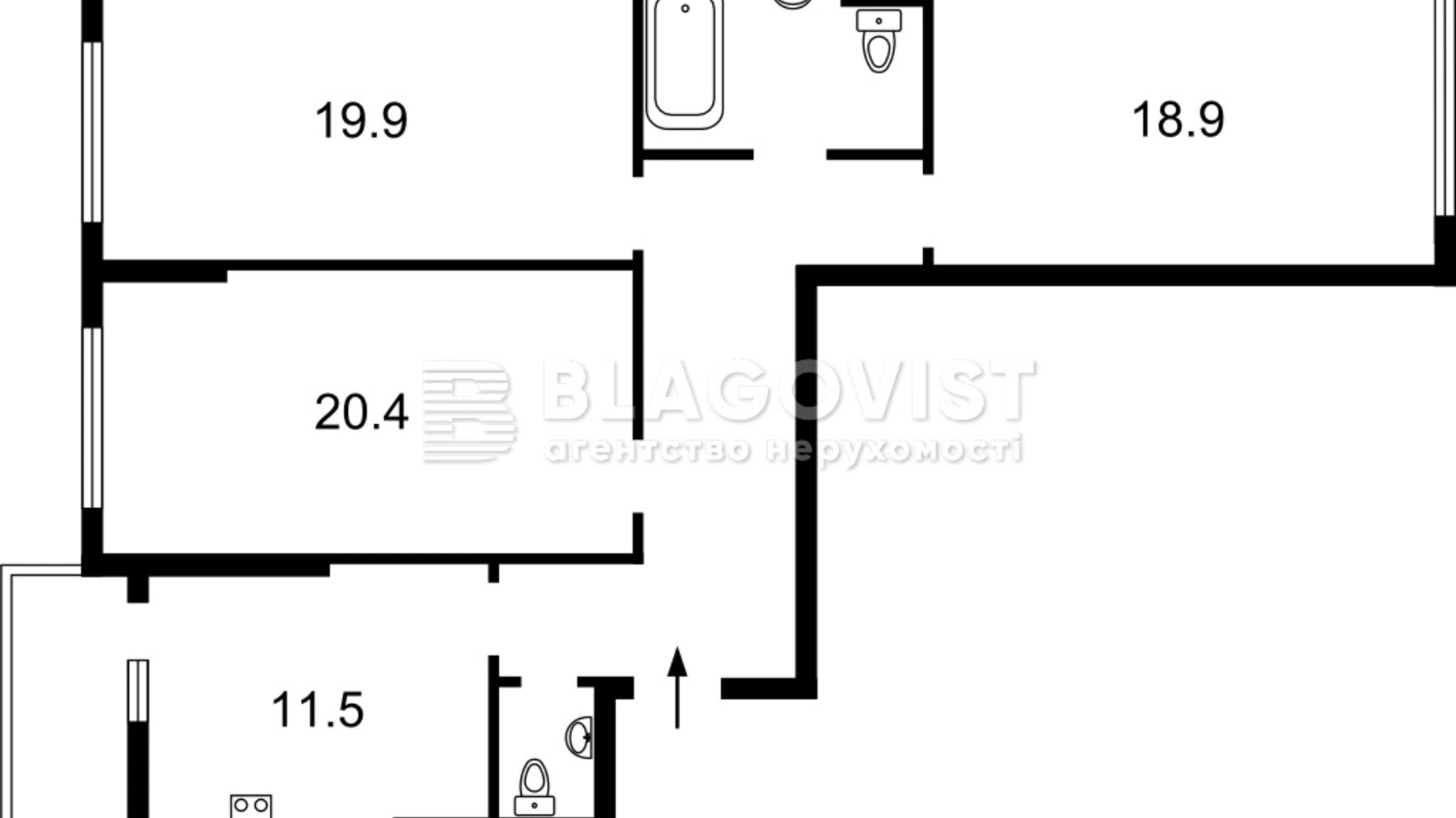 Продается 3-комнатная квартира 94 кв. м в Киеве, ул. Бульварно-Кудрявская, 15А