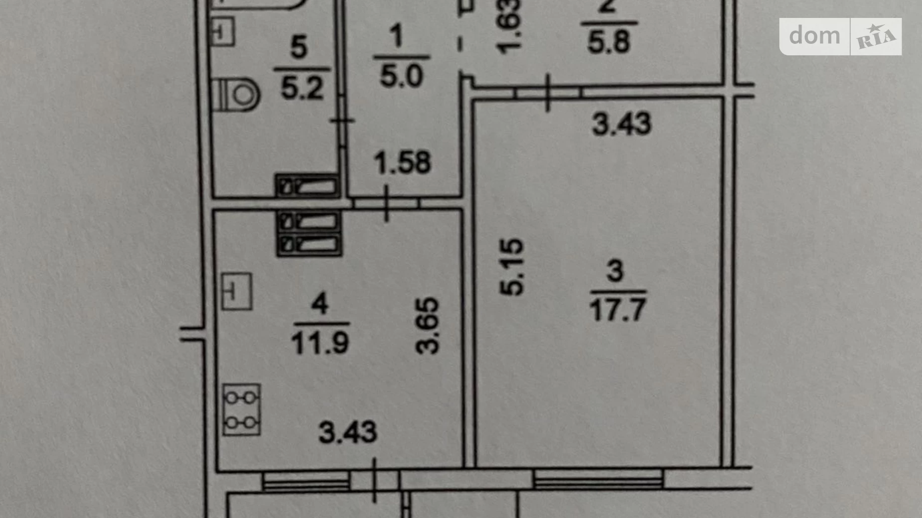 Продается 1-комнатная квартира 49 кв. м в Киеве, ул. Урловская, 34А