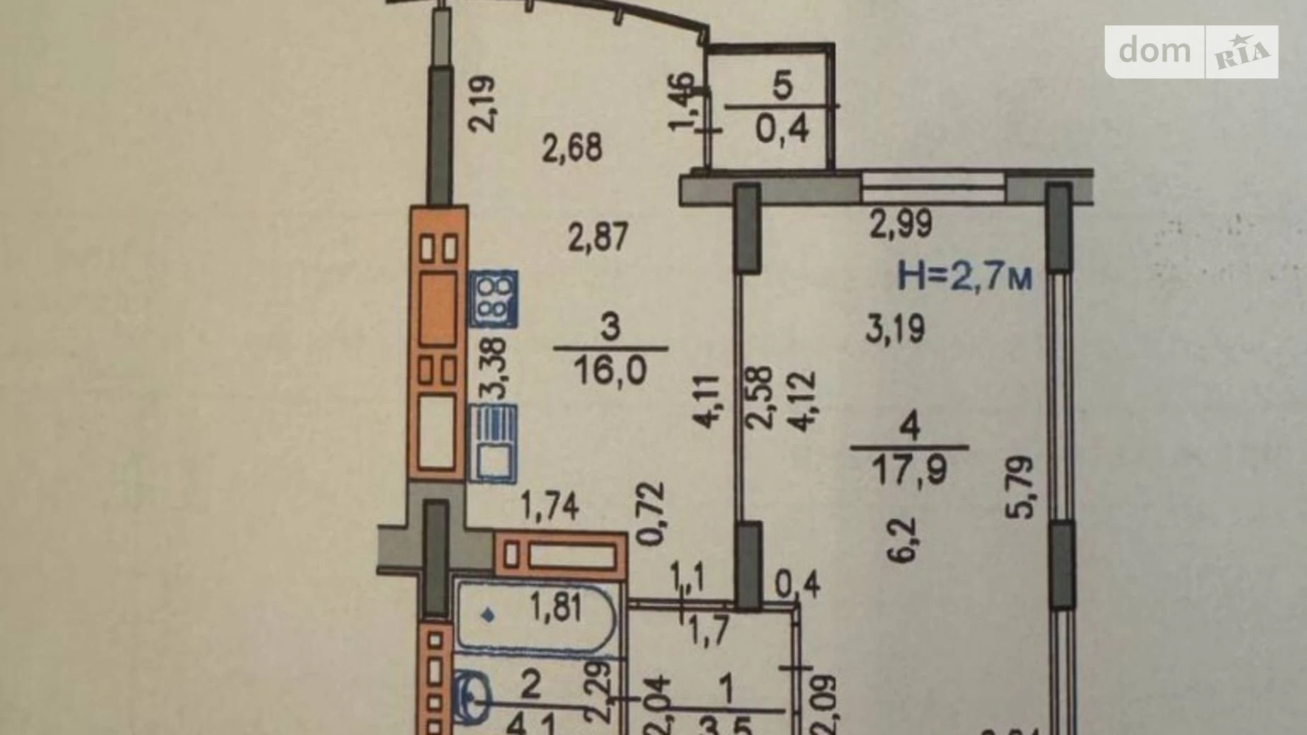 Продається 1-кімнатна квартира 41 кв. м у Хмельницькому, цена: 47500 $ - фото 3