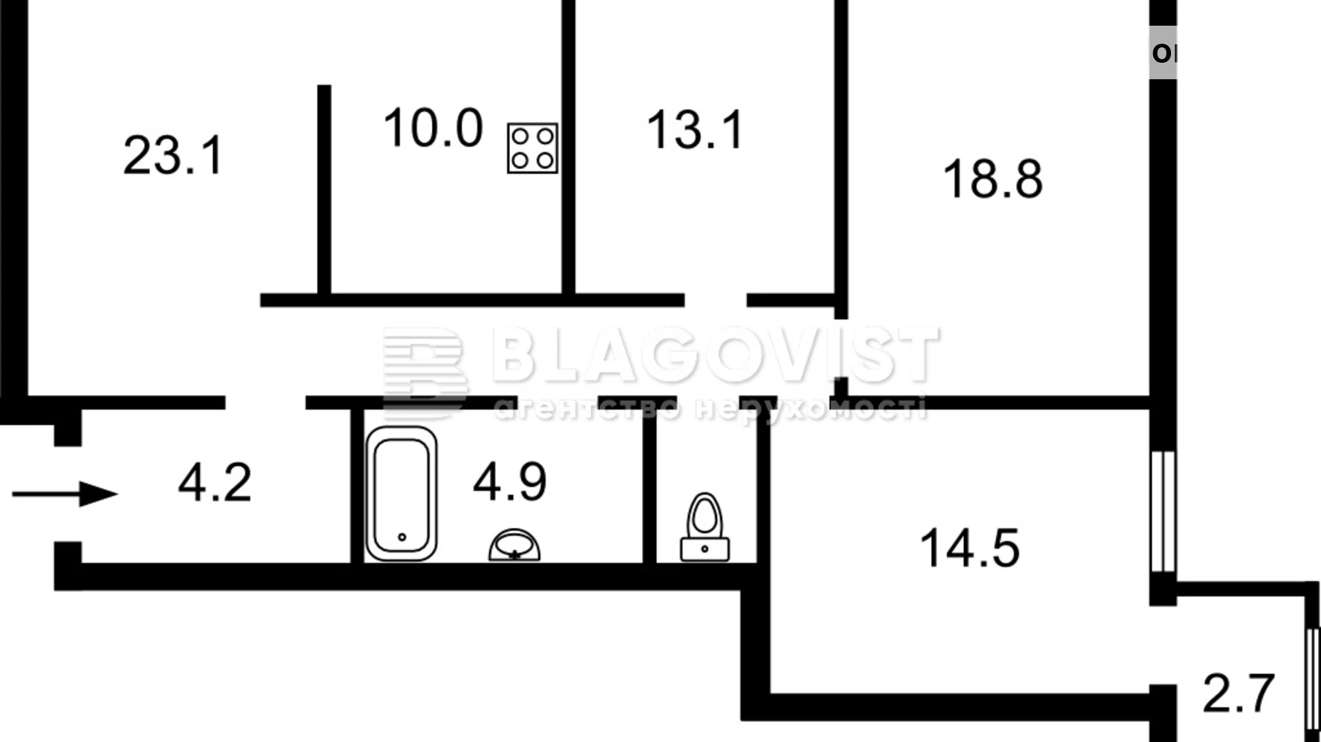 Продается 4-комнатная квартира 101 кв. м в Киеве, ул. Петра Вершигоры, 9