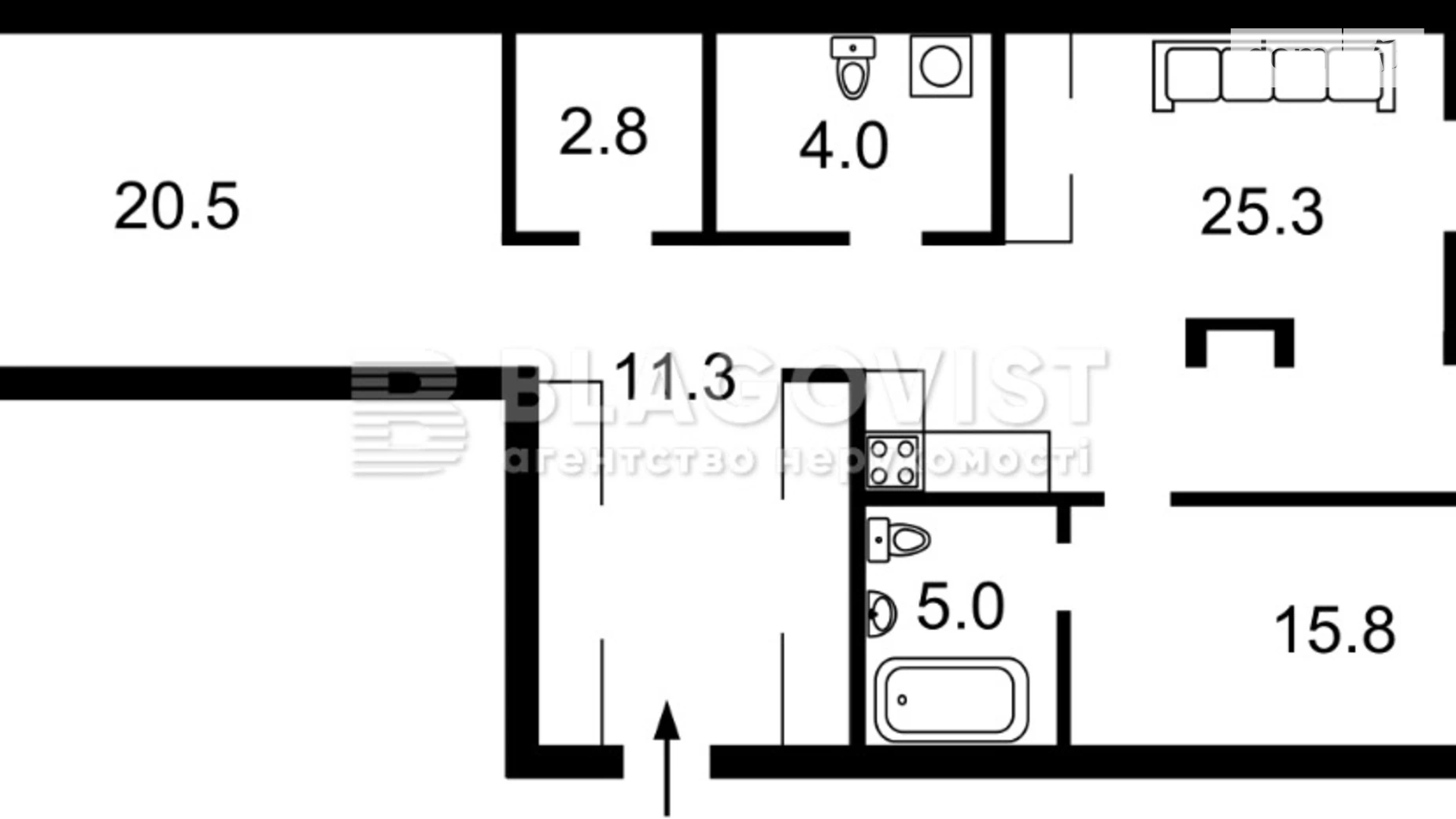 Продається 2-кімнатна квартира 85 кв. м у Києві, просп. Соборності, 17