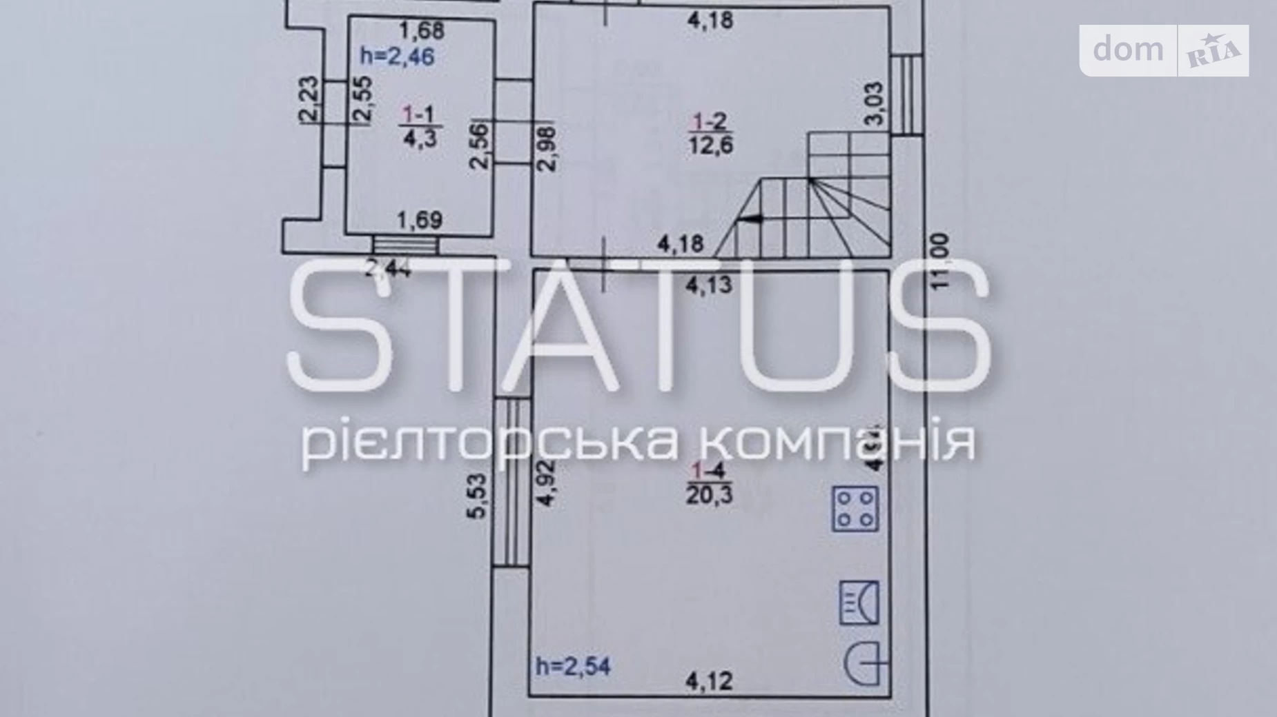 Продается дом на 2 этажа 79 кв. м с верандой, Круглікова