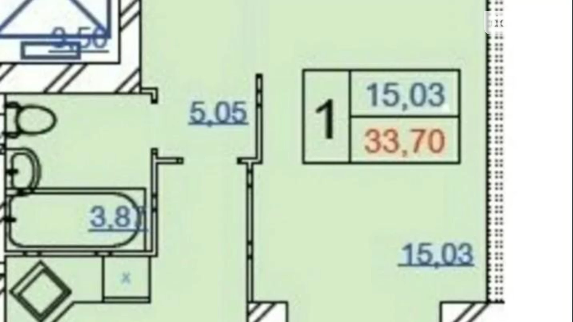 Продается 1-комнатная квартира 34 кв. м в Хмельницком, ул. Панаса Мирного