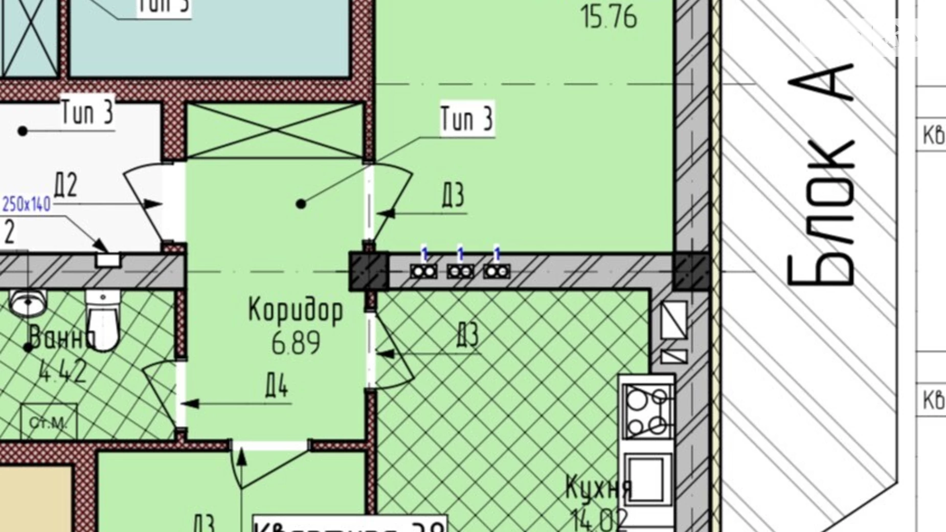 Продается 2-комнатная квартира 56 кв. м в Ужгороде, ул. Богомольца