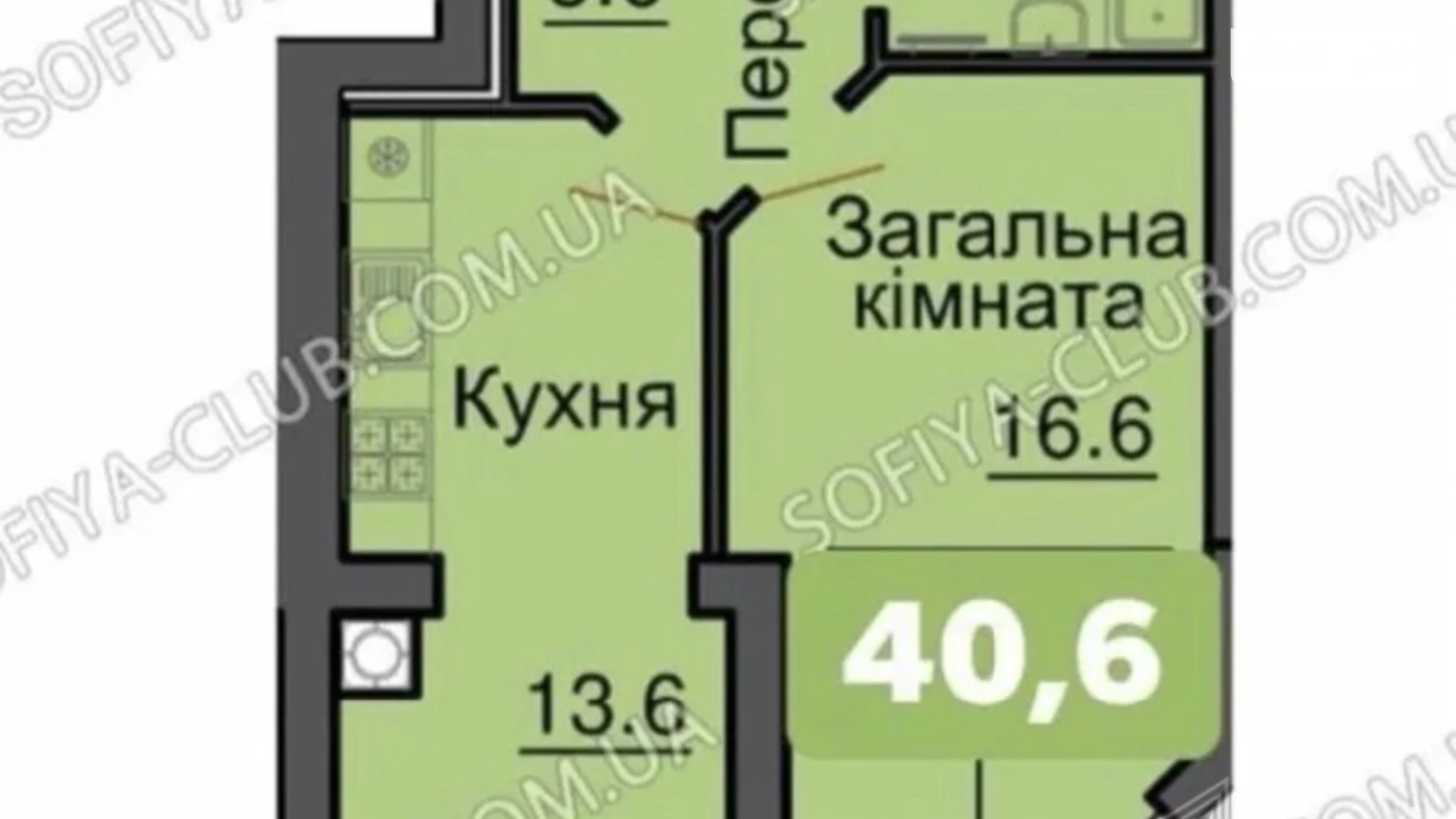 Продається 1-кімнатна квартира 41 кв. м у Києві, вул. Зелена, 5 - фото 2