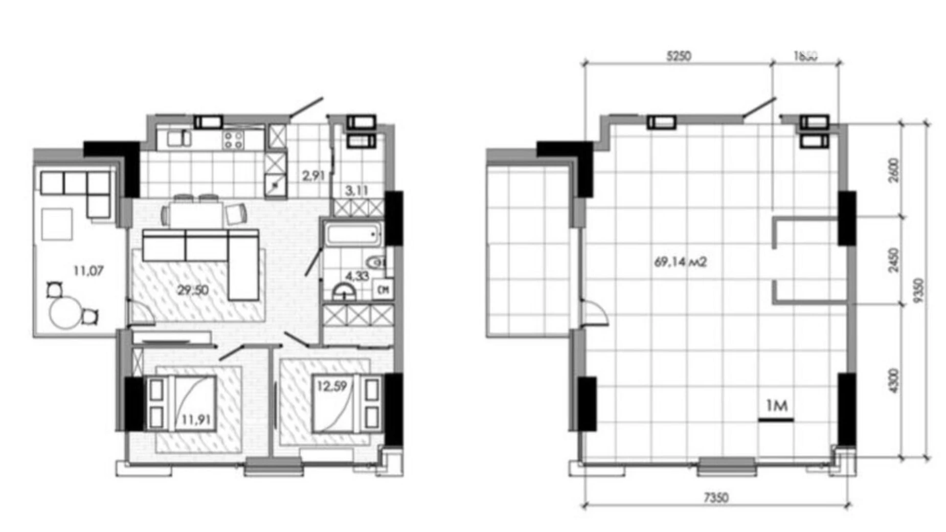 Продается 2-комнатная квартира 69.14 кв. м в Днепре, ул. Сичеславская Набережная