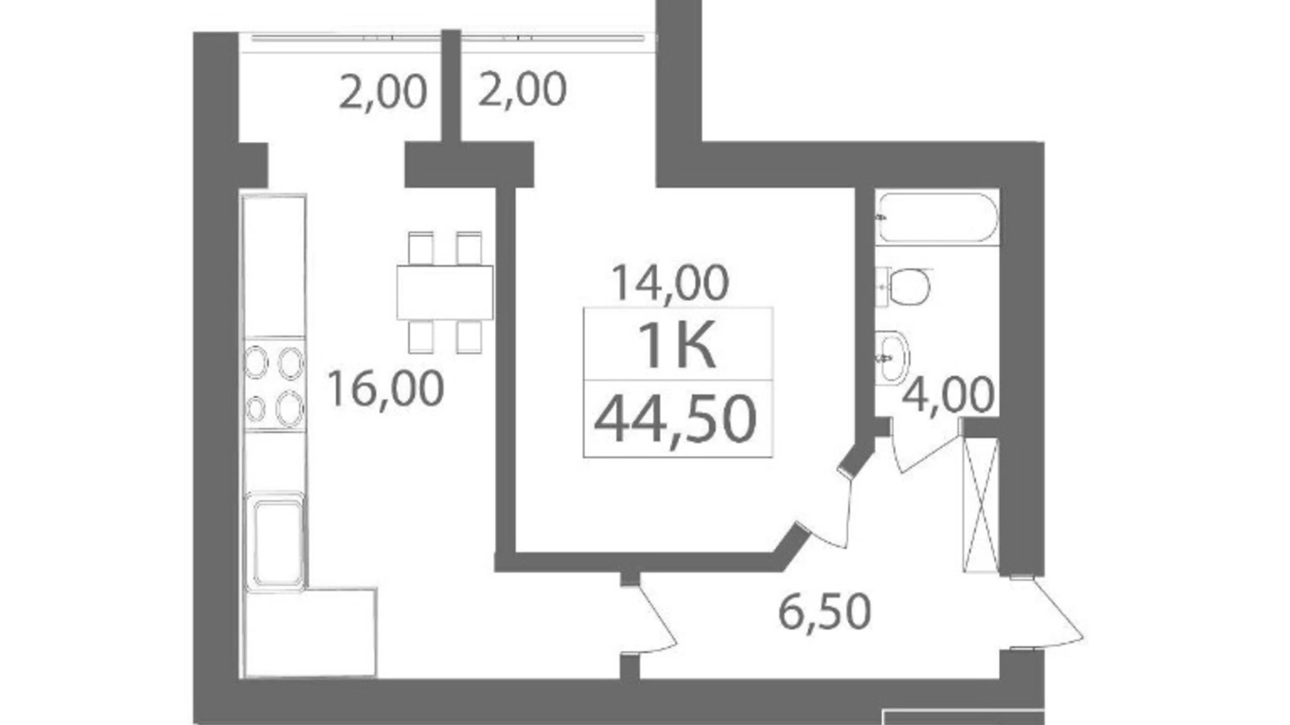 Продается 1-комнатная квартира 44.5 кв. м в Ивано-Франковске