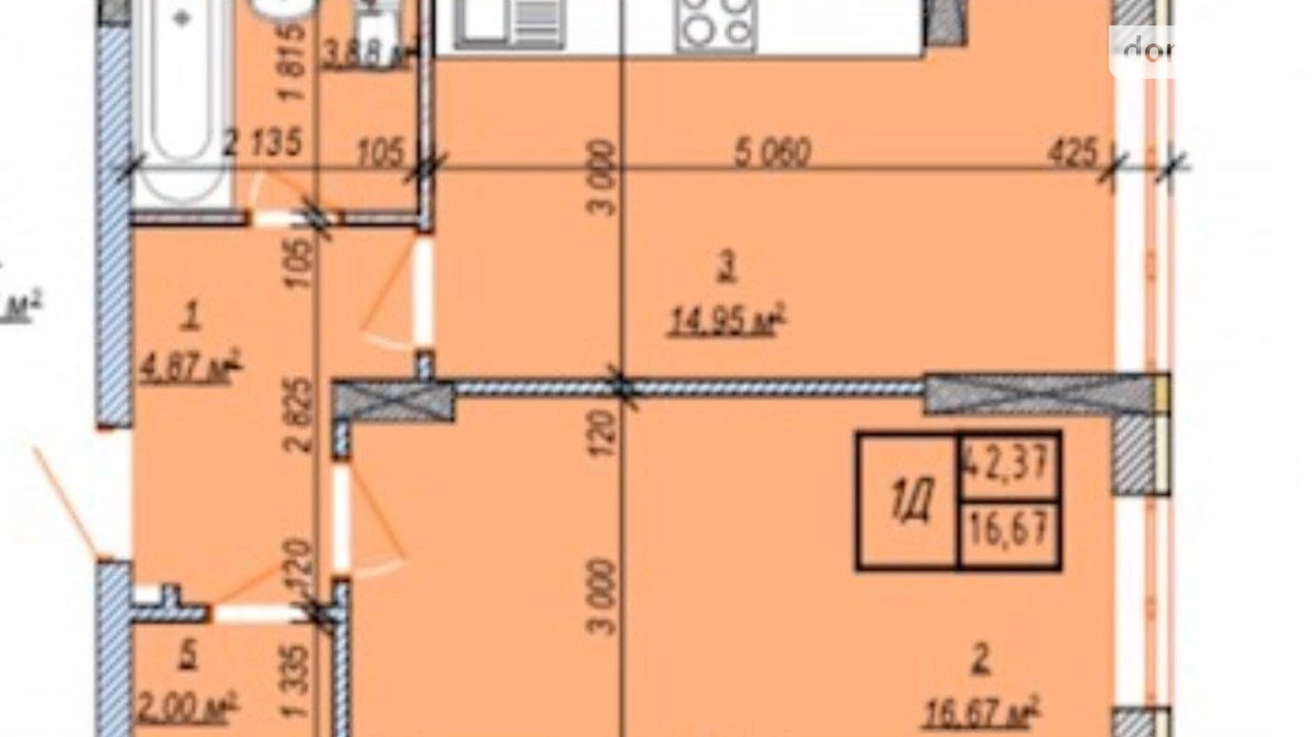 Продається 1-кімнатна квартира 43 кв. м у Хмельницькому, цена: 32000 $ - фото 3