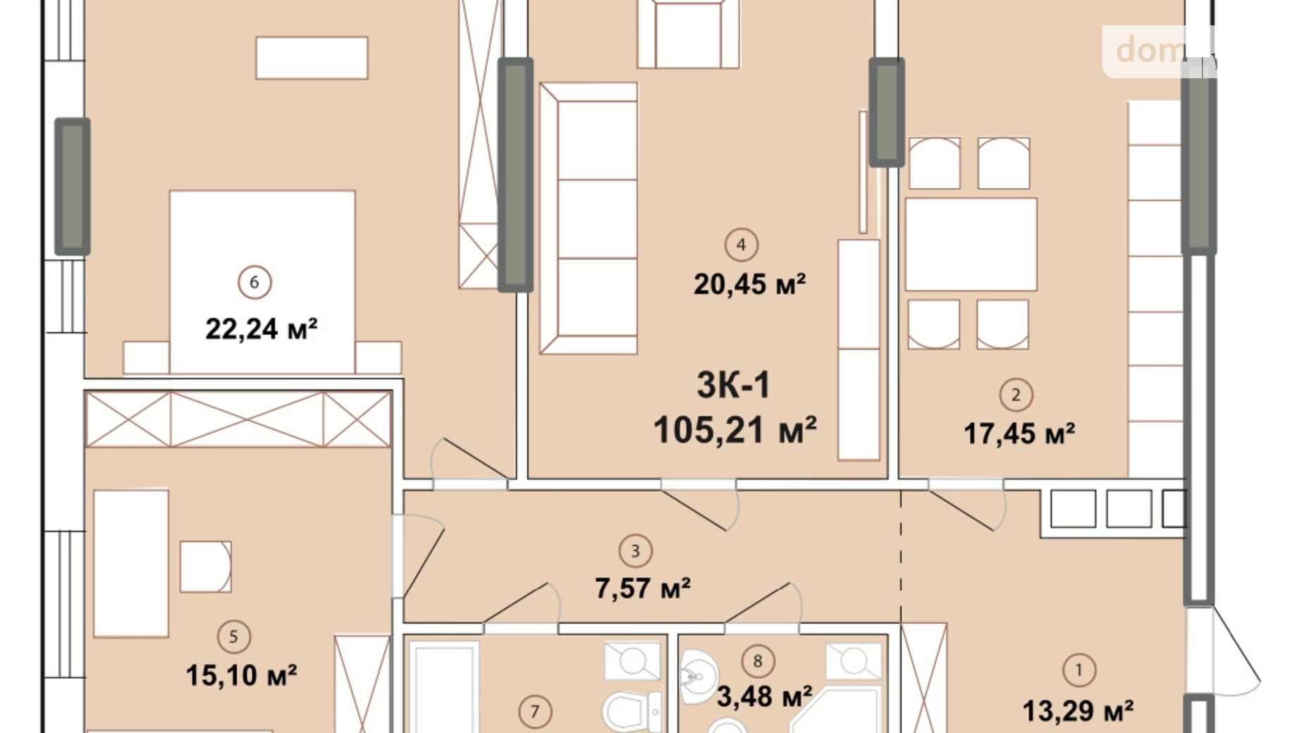 Продается 3-комнатная квартира 106 кв. м в Киеве, ул. Зверинецкая, 72