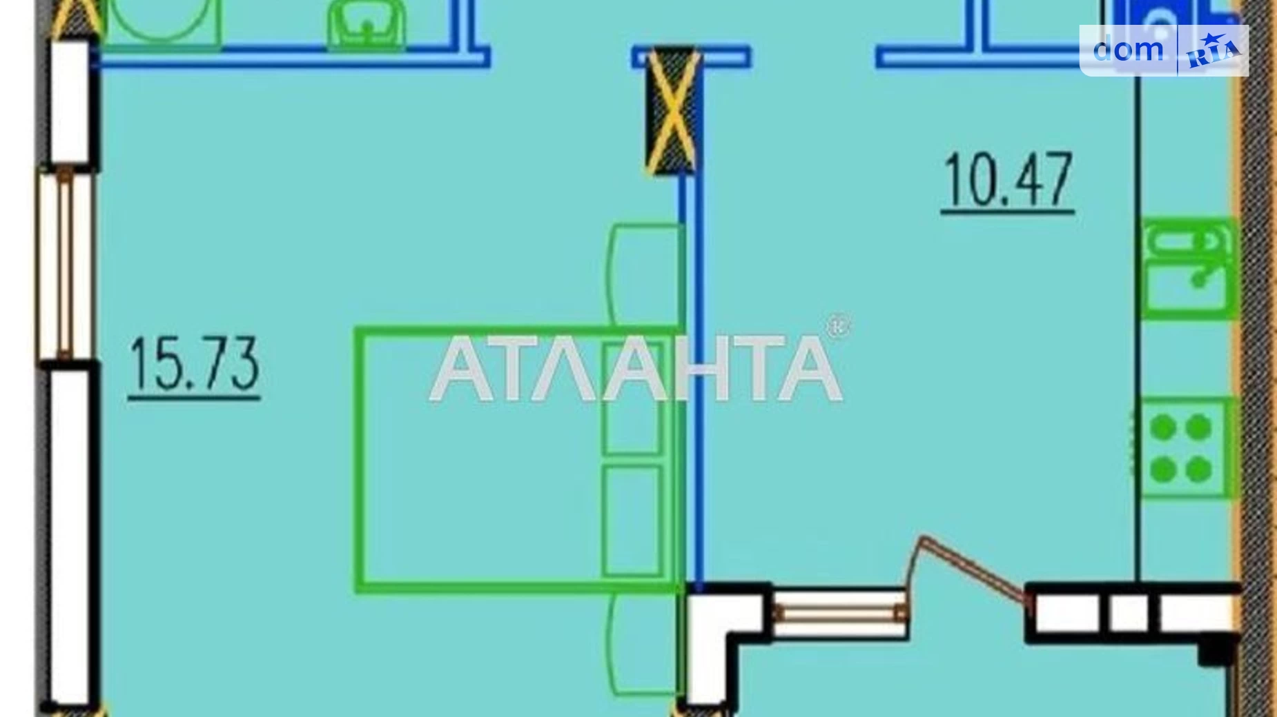 Продается 1-комнатная квартира 40 кв. м в Лиманке, ул. Строительная