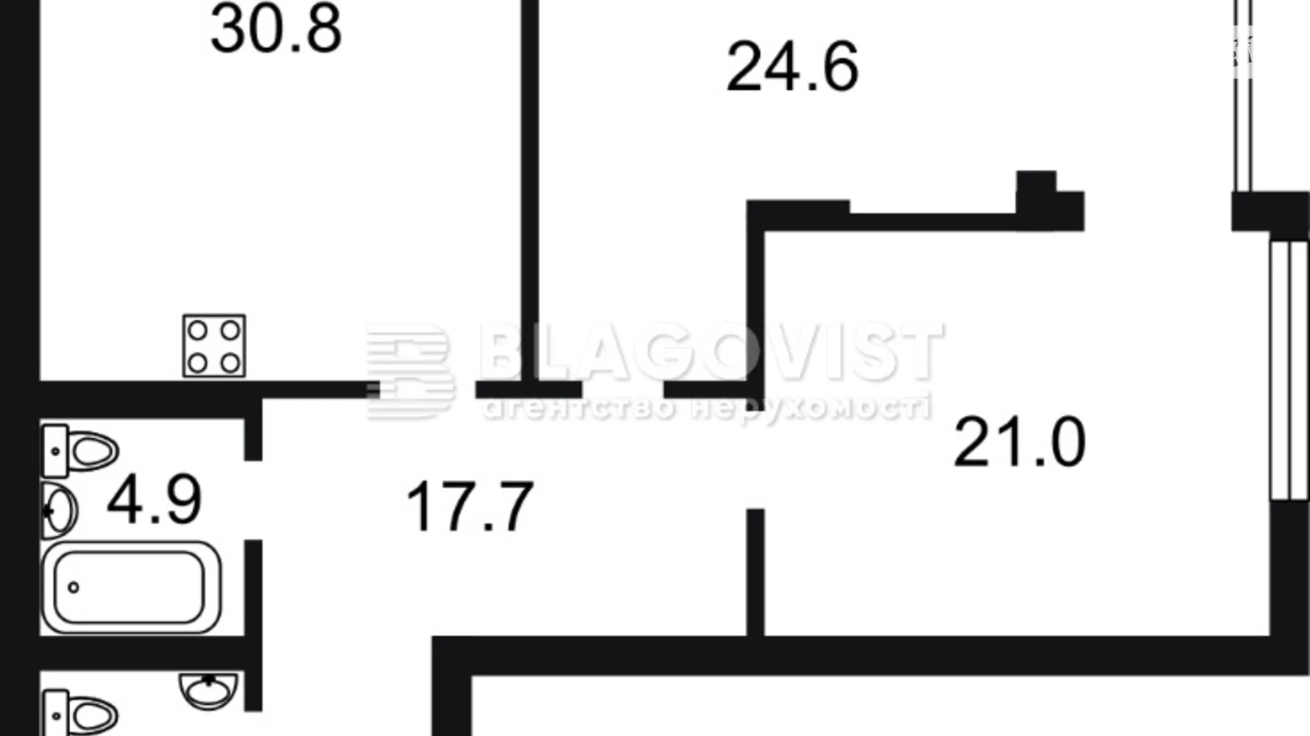 Продается 2-комнатная квартира 104 кв. м в Киеве, ул. Трускавецкая, 4Б