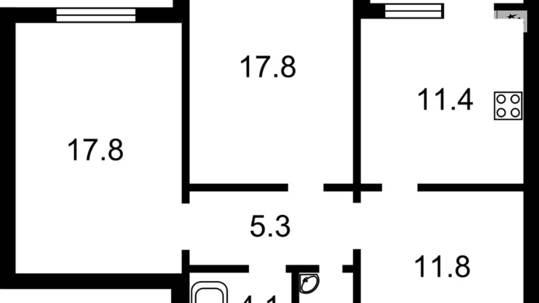 Продается 3-комнатная квартира 72.6 кв. м в Киеве, пер. Балтийский, 23