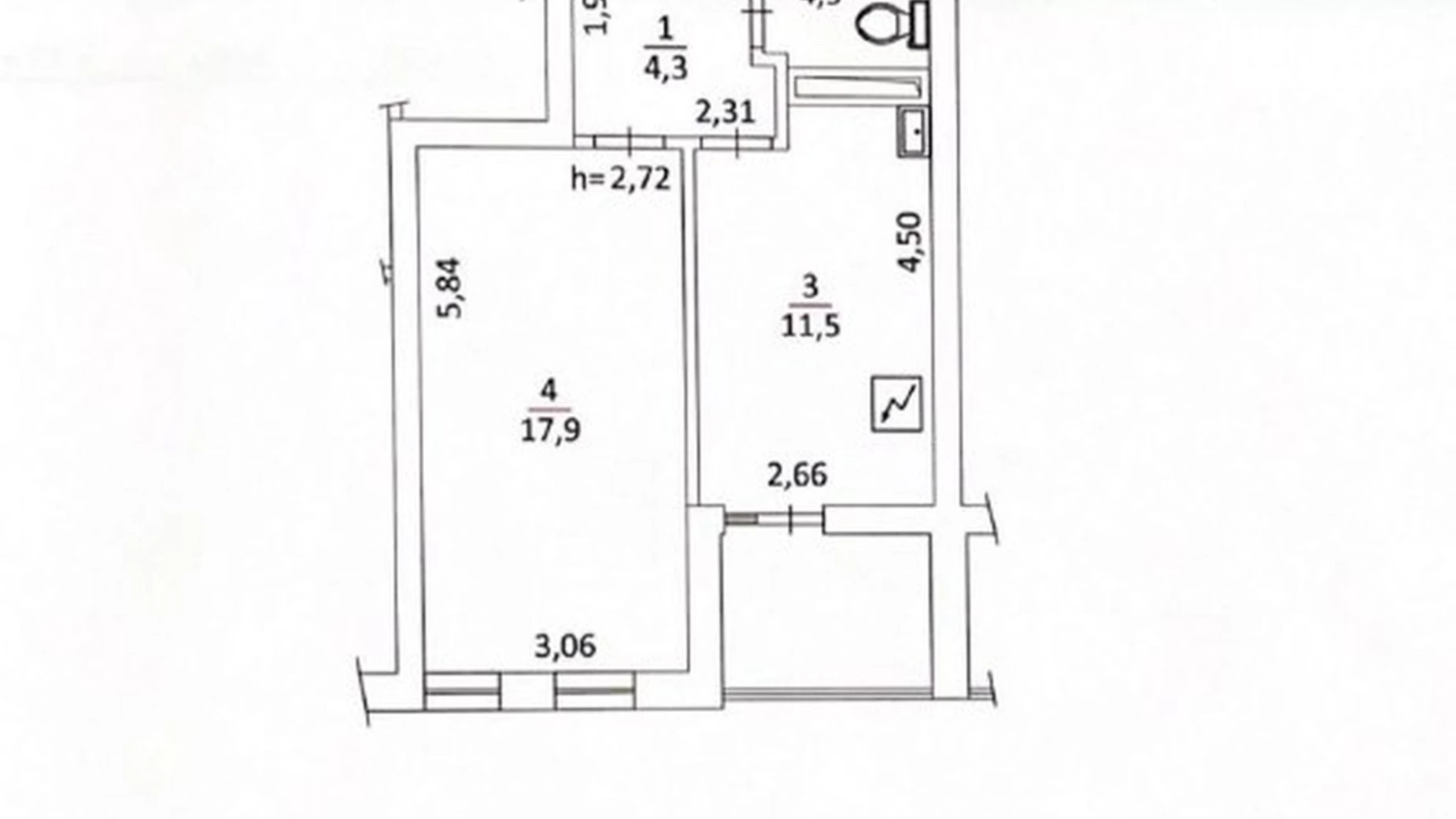 Продается 1-комнатная квартира 43.4 кв. м в Киеве, ул. Автозаводская, 72Б - фото 4