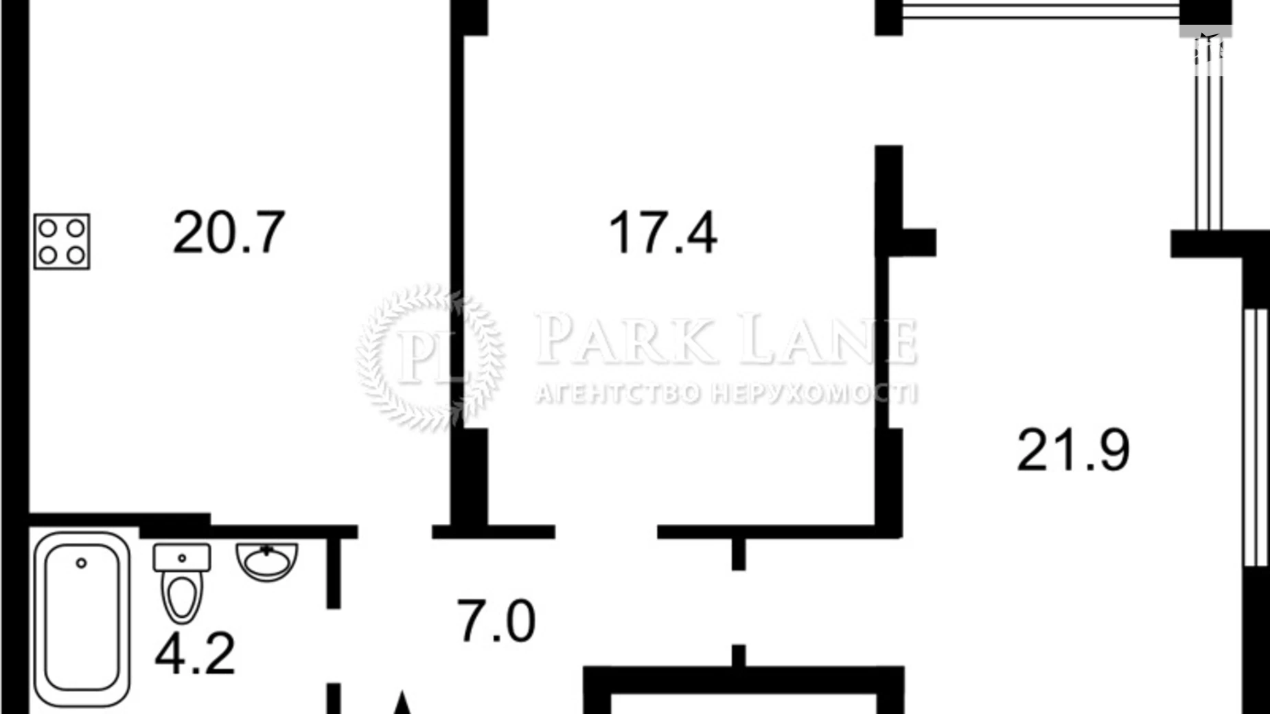 Продается 2-комнатная квартира 72 кв. м в Киеве, ул. Трускавецкая, 4Б