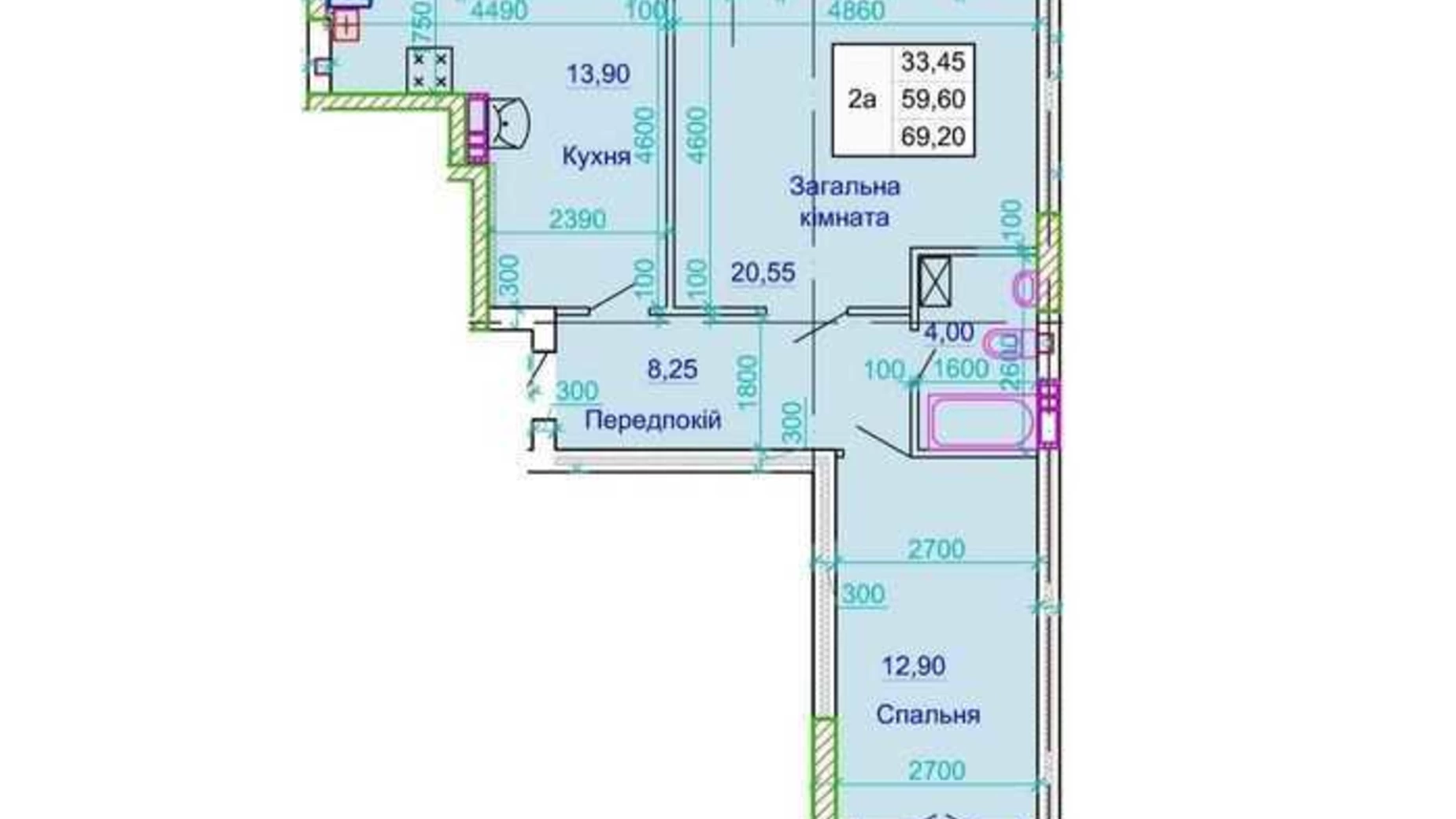 Продается 2-комнатная квартира 69 кв. м в Полтаве, пер. Шевченко
