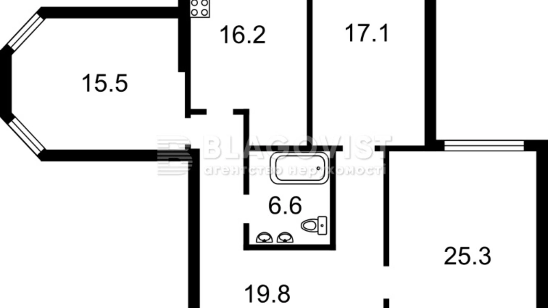 Продается 3-комнатная квартира 102 кв. м в Киеве, ул. Николая Амосова, 2