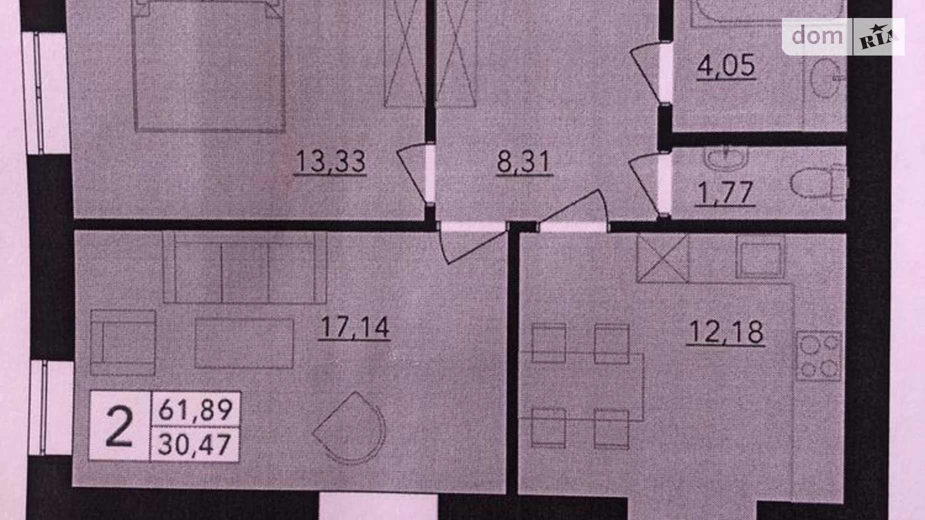 Продается 2-комнатная квартира 62 кв. м в Хмельницком, ул. Тернопольская