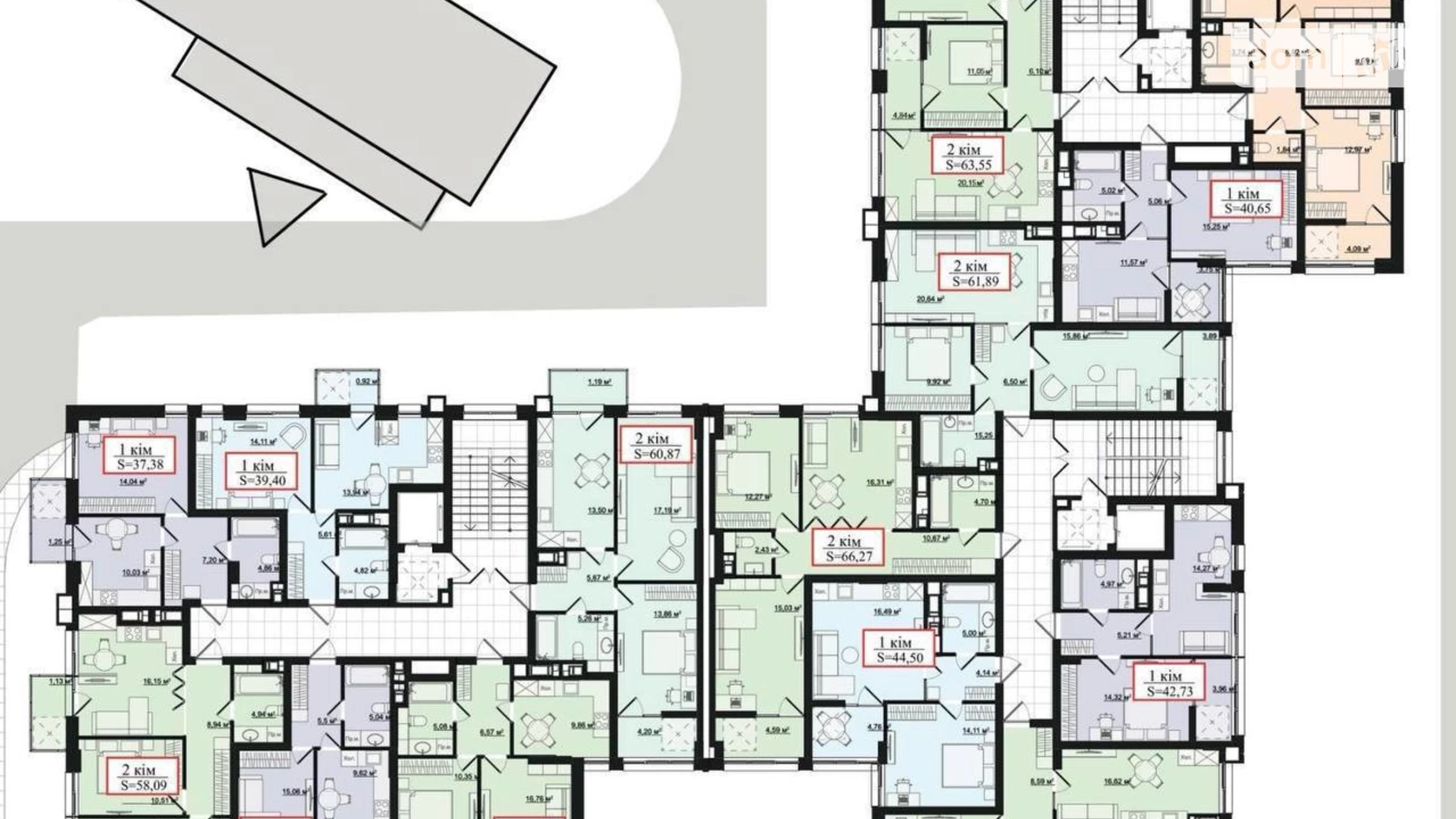 Продается 1-комнатная квартира 37.38 кв. м в Ивано-Франковске, ул. Панаса Мирного