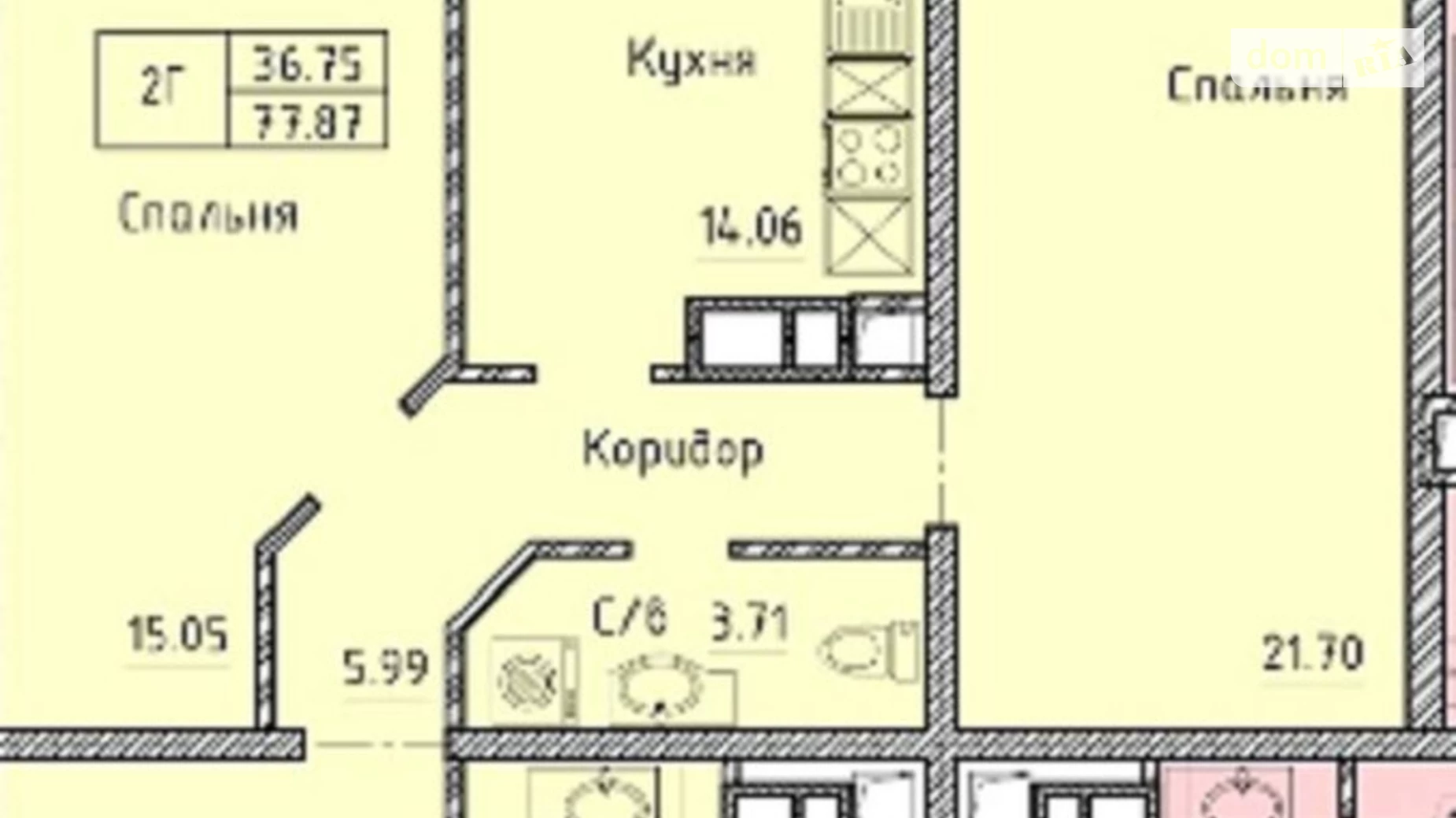 Продається 2-кімнатна квартира 80 кв. м у Одесі, просп. Шевченка