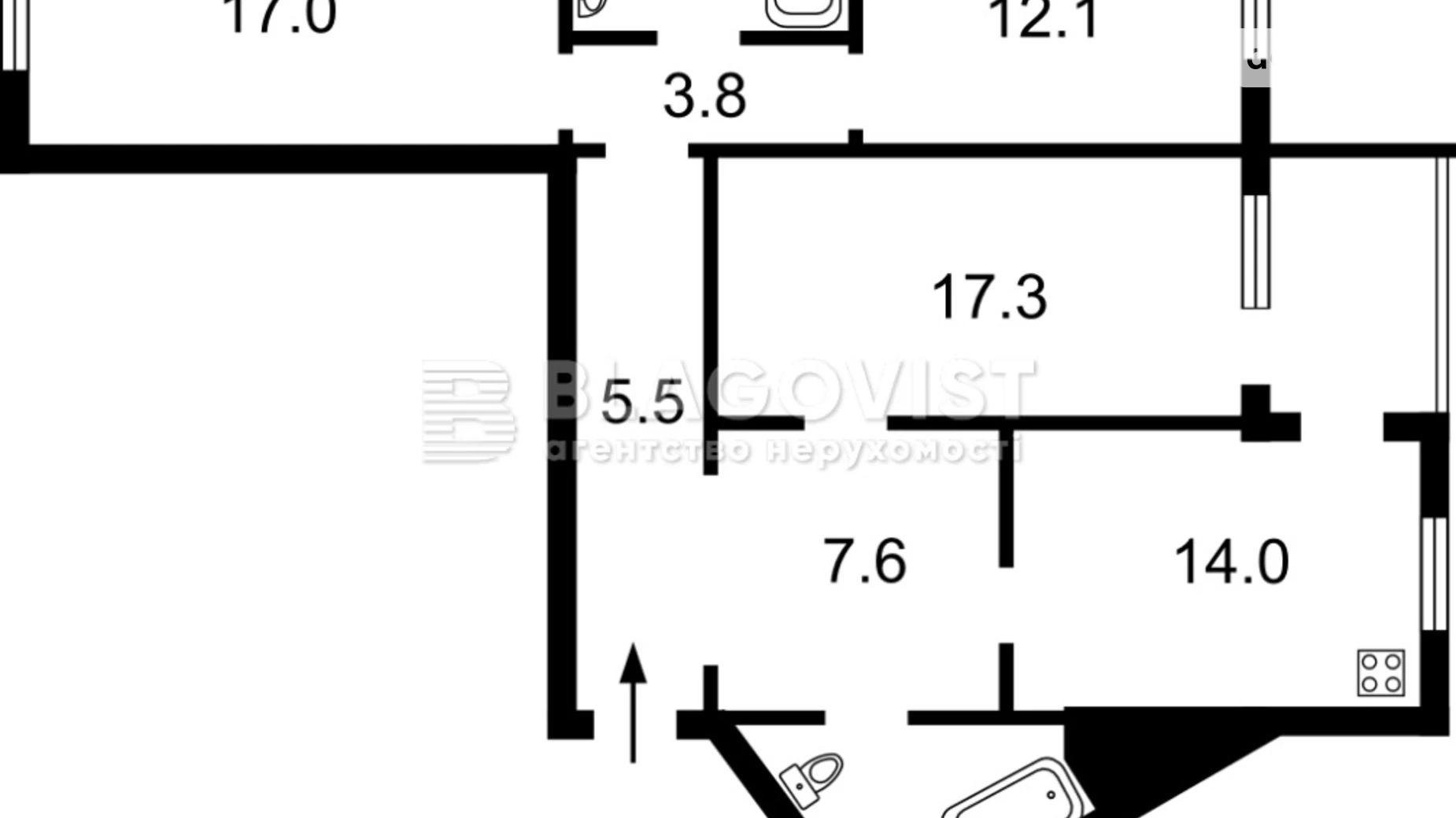 Продается 3-комнатная квартира 92 кв. м в Киеве, ул. Братиславская, 9А