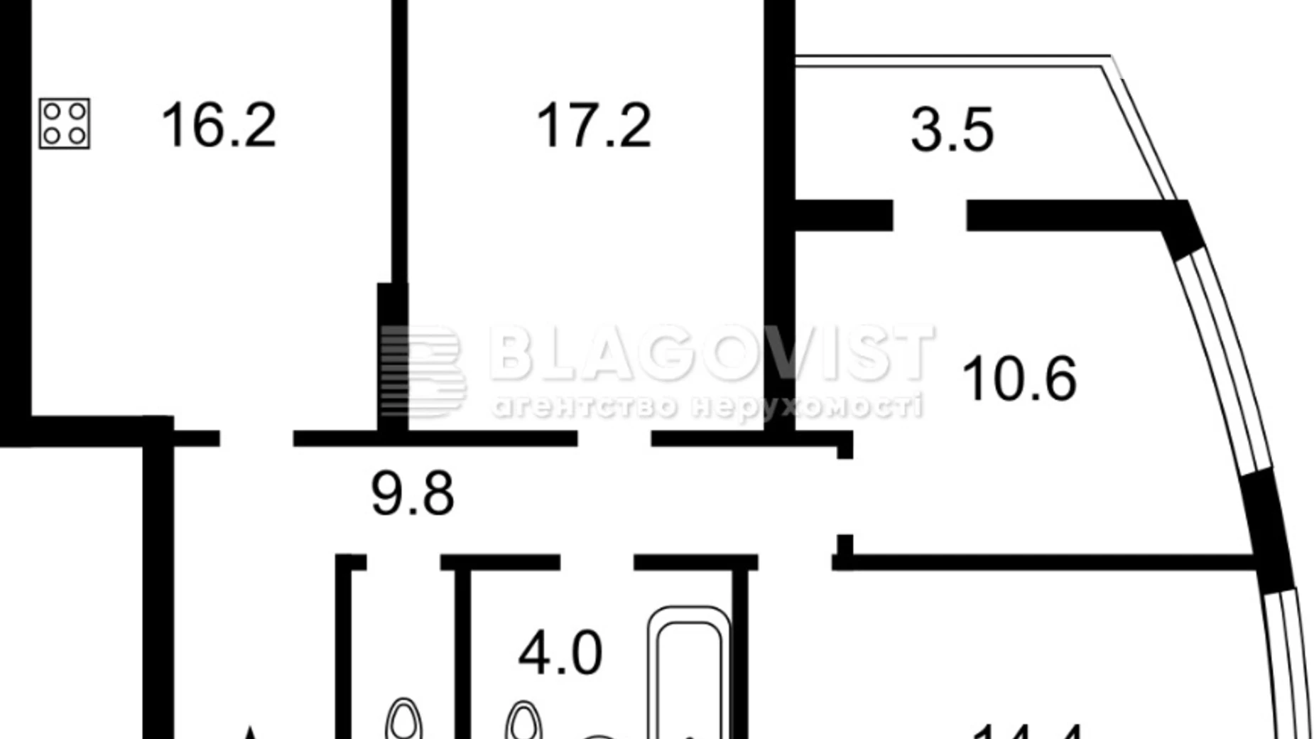 Продается 3-комнатная квартира 80 кв. м в Киеве, ул. Николая Кибальчича, 1Г