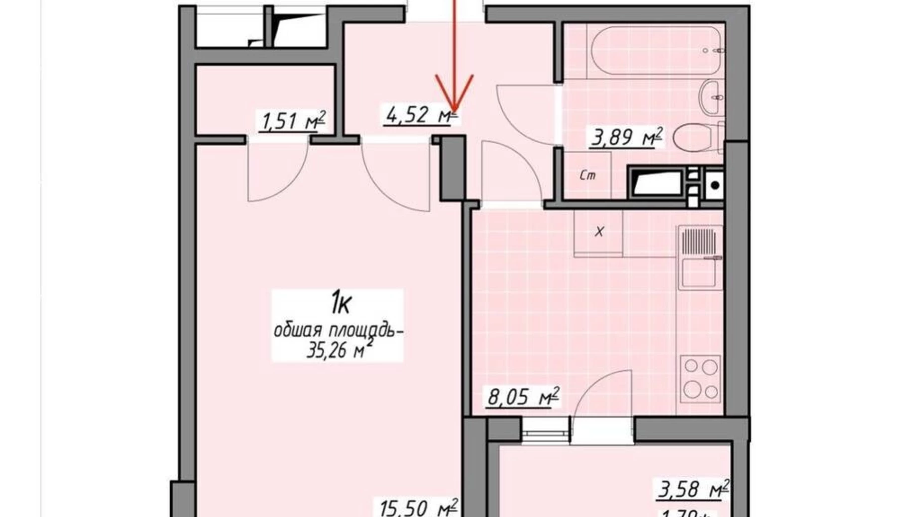 Продается 1-комнатная квартира 35 кв. м в Одессе, ул. Академика Сахарова