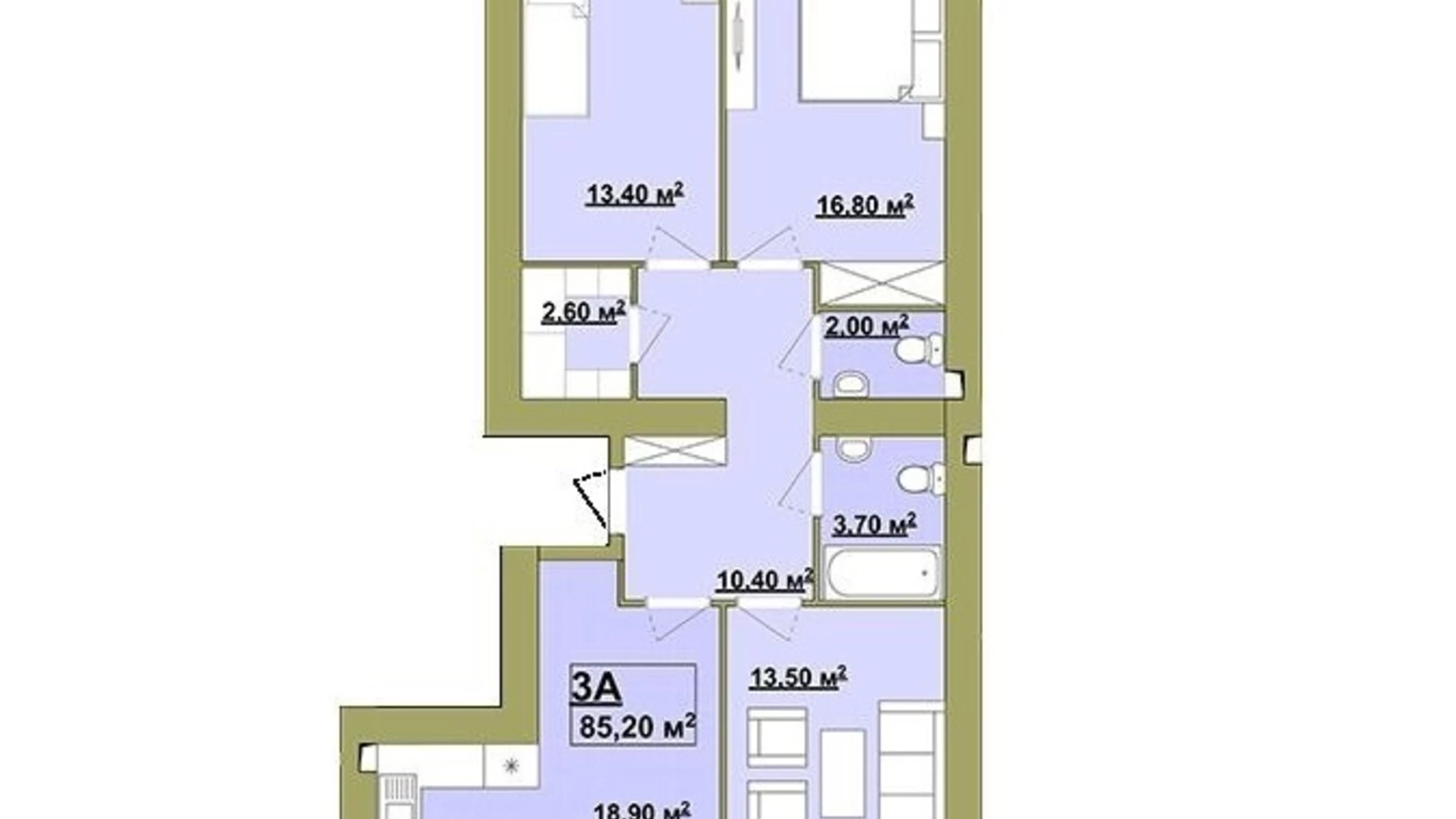 Продается 3-комнатная квартира 85.2 кв. м в Ивано-Франковске, ул. Княгинин